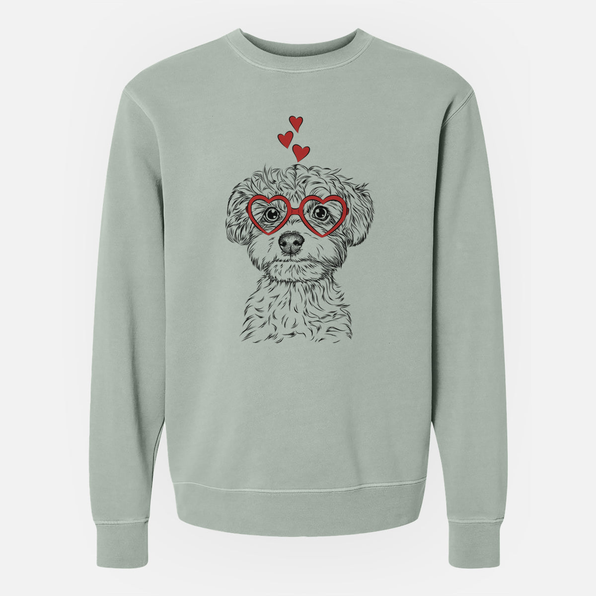 Valentine Elliott the Yorkiepoo - Unisex Pigment Dyed Crew Sweatshirt