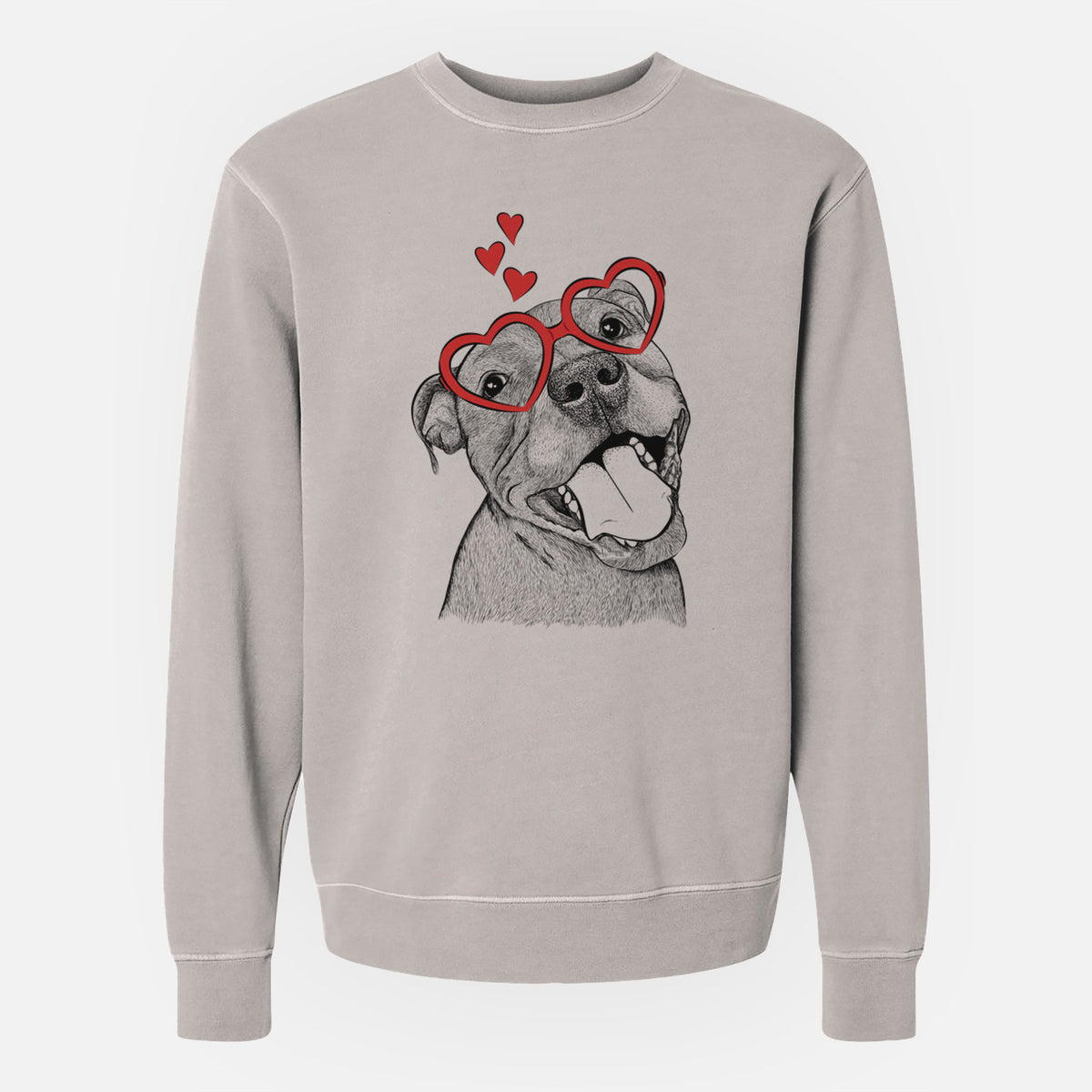 Valentine Eloise the Pitbull Mix - Unisex Pigment Dyed Crew Sweatshirt