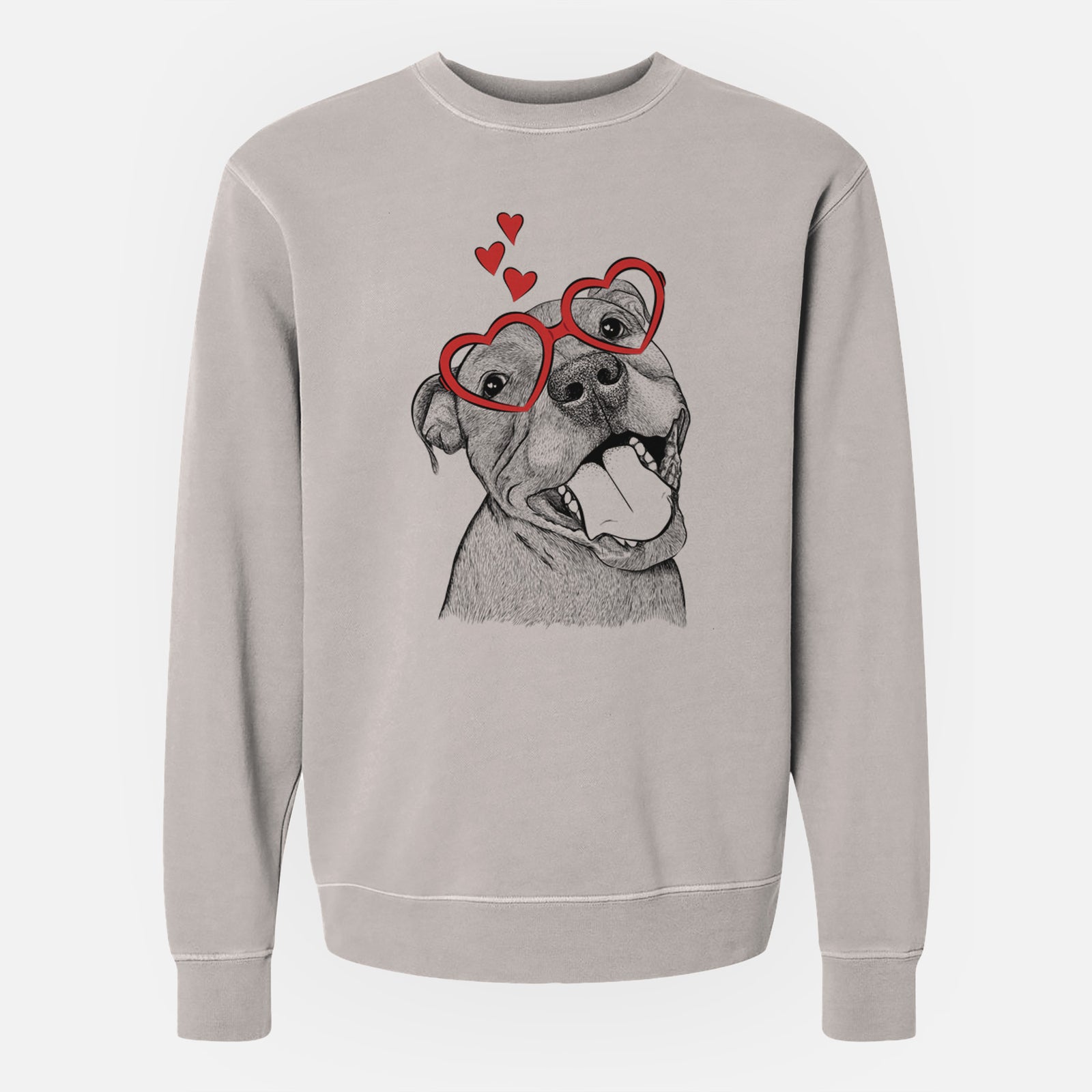 Valentine Eloise the Pitbull Mix - Unisex Pigment Dyed Crew Sweatshirt