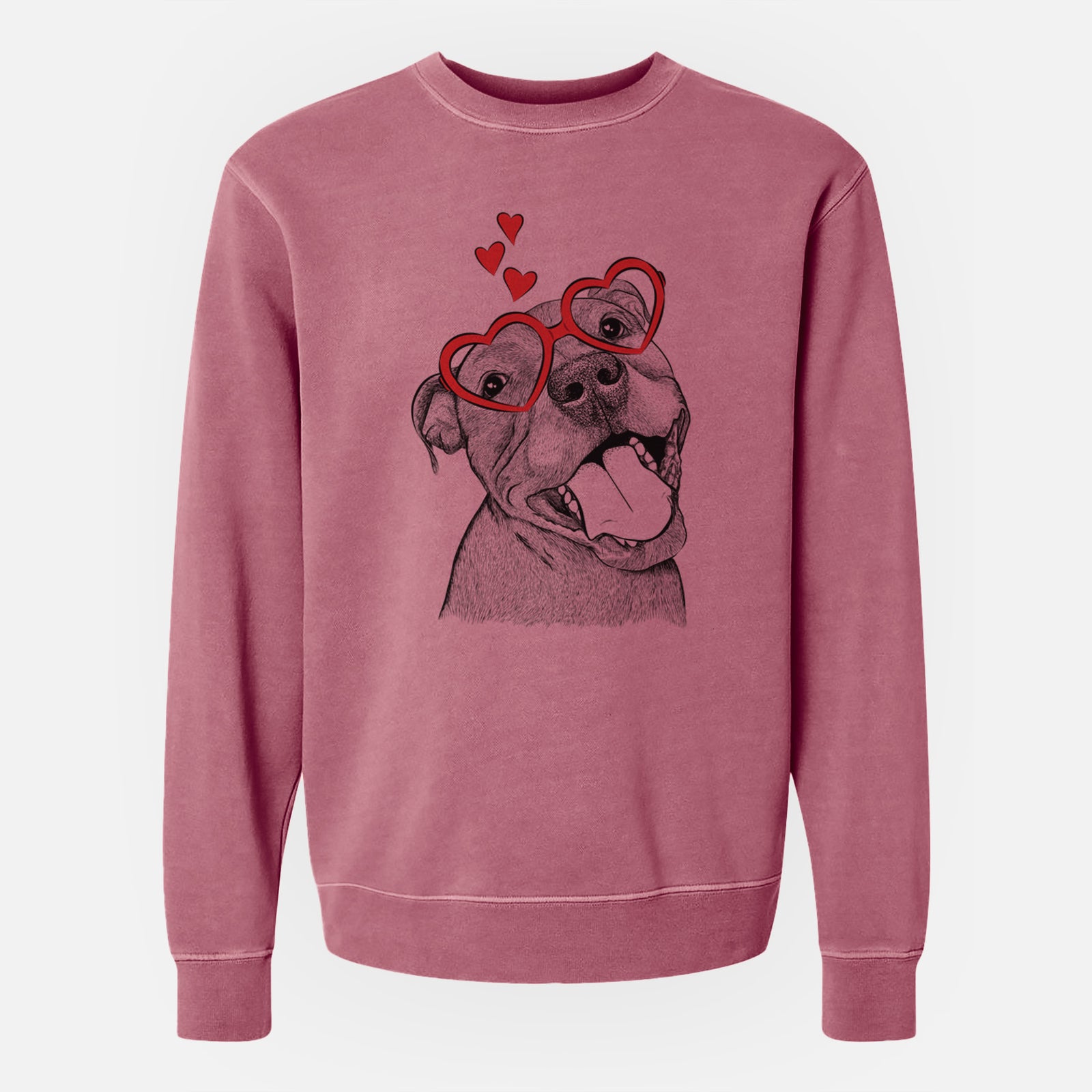 Valentine Eloise the Pitbull Mix - Unisex Pigment Dyed Crew Sweatshirt
