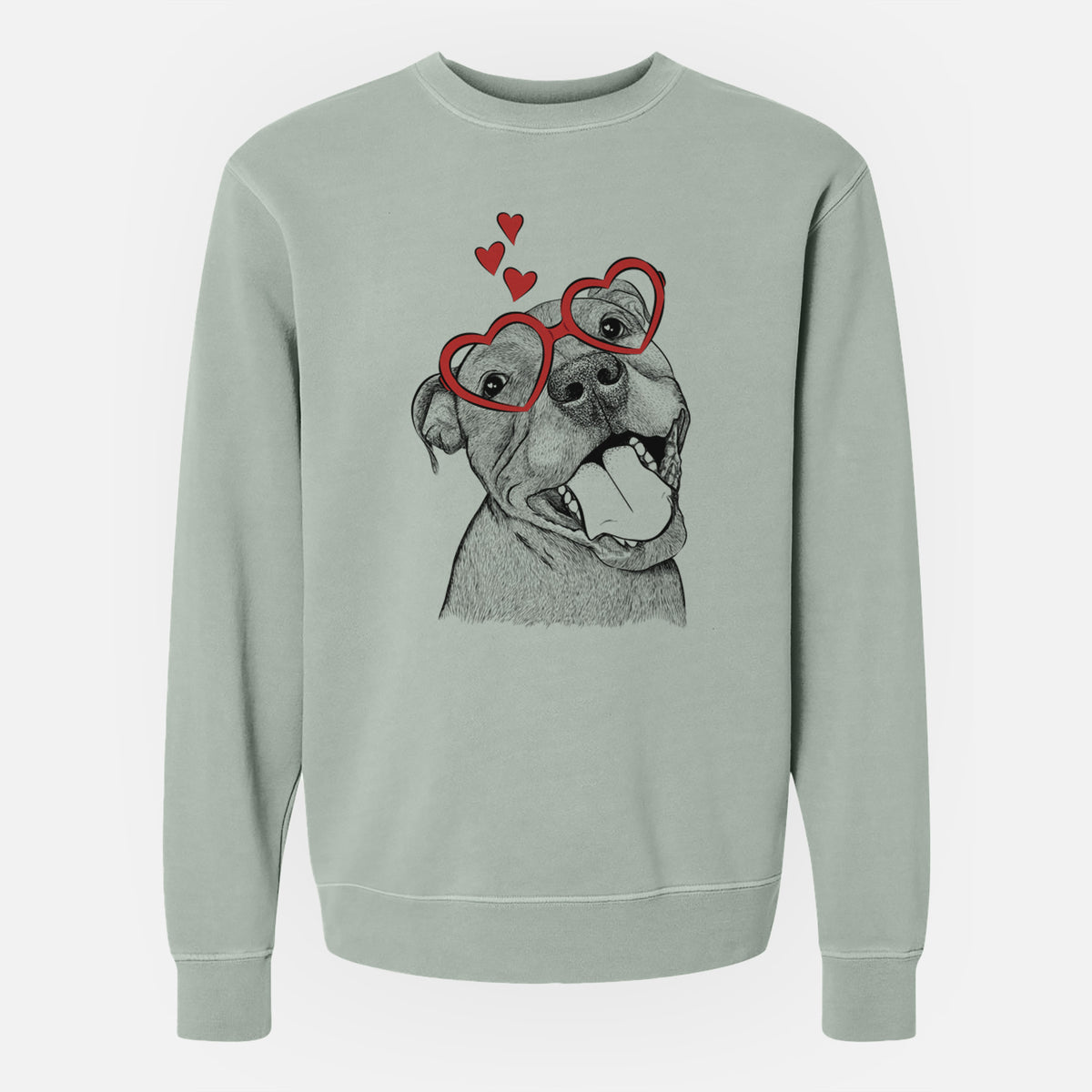 Valentine Eloise the Pitbull Mix - Unisex Pigment Dyed Crew Sweatshirt