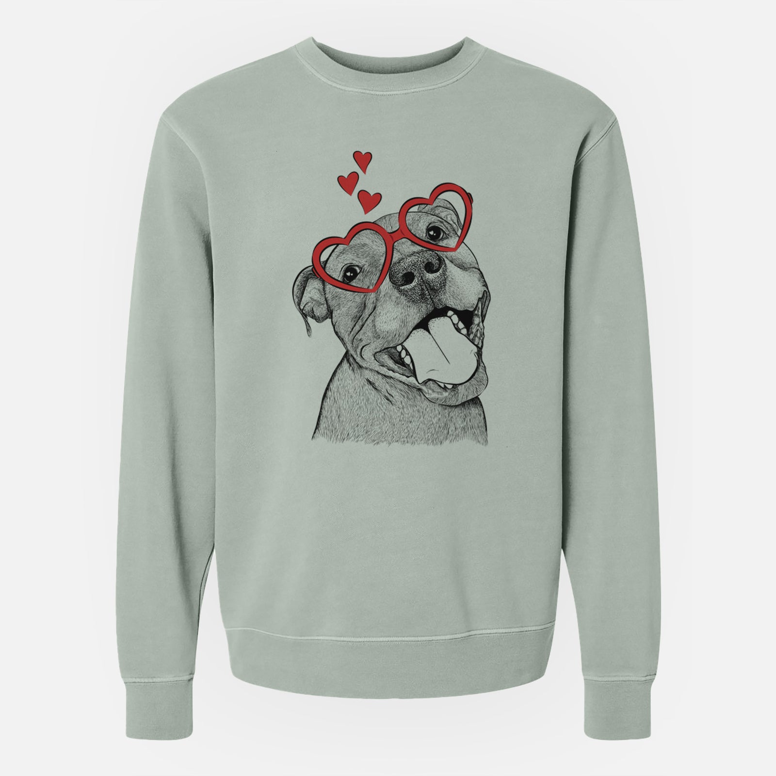 Valentine Eloise the Pitbull Mix - Unisex Pigment Dyed Crew Sweatshirt