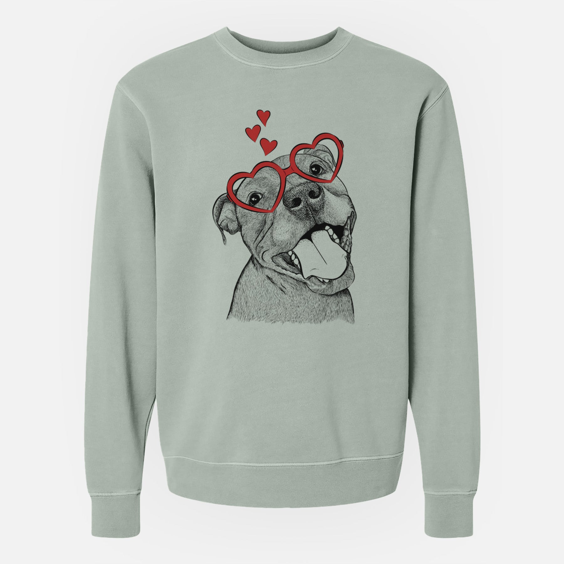 Valentine Eloise the Pitbull Mix - Unisex Pigment Dyed Crew Sweatshirt