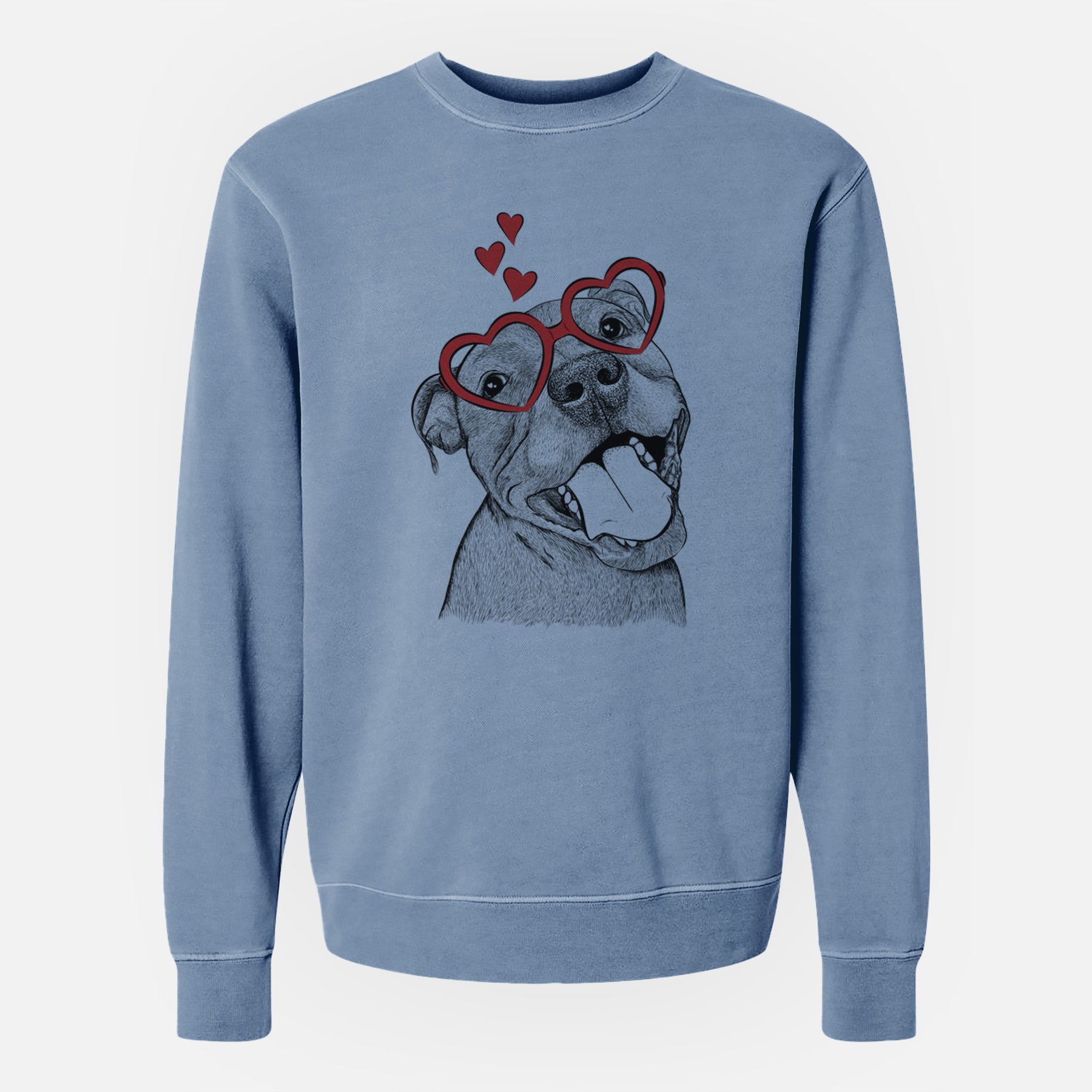 Valentine Eloise the Pitbull Mix - Unisex Pigment Dyed Crew Sweatshirt