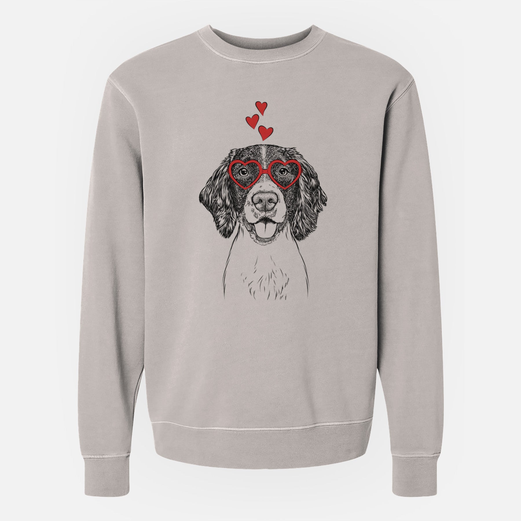 Valentine Ever the English Springer Spaniel - Unisex Pigment Dyed Crew Sweatshirt