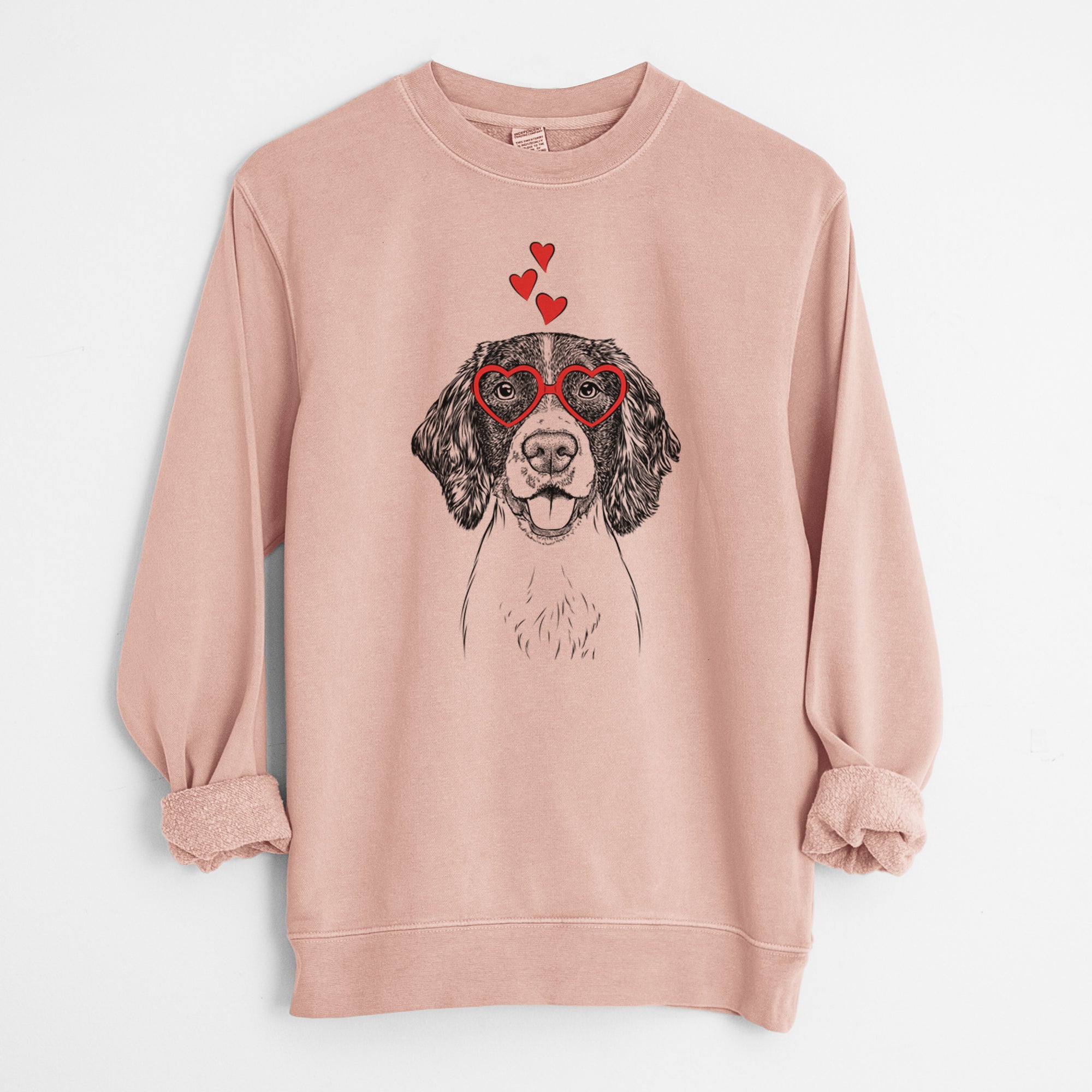 Valentine Ever the English Springer Spaniel - Unisex Pigment Dyed Crew Sweatshirt