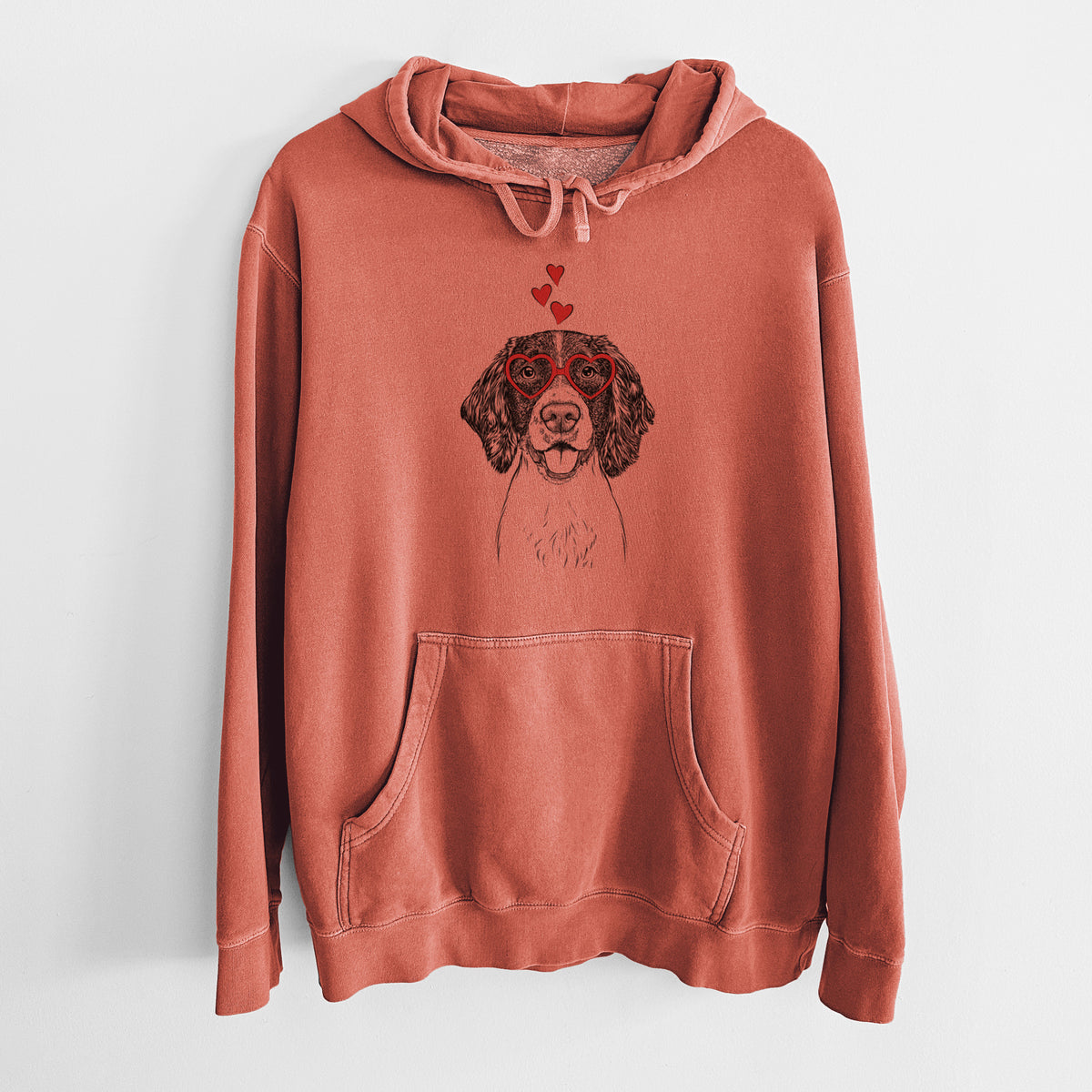 Valentine Ever the English Springer Spaniel - Unisex Pigment Dyed Hoodie