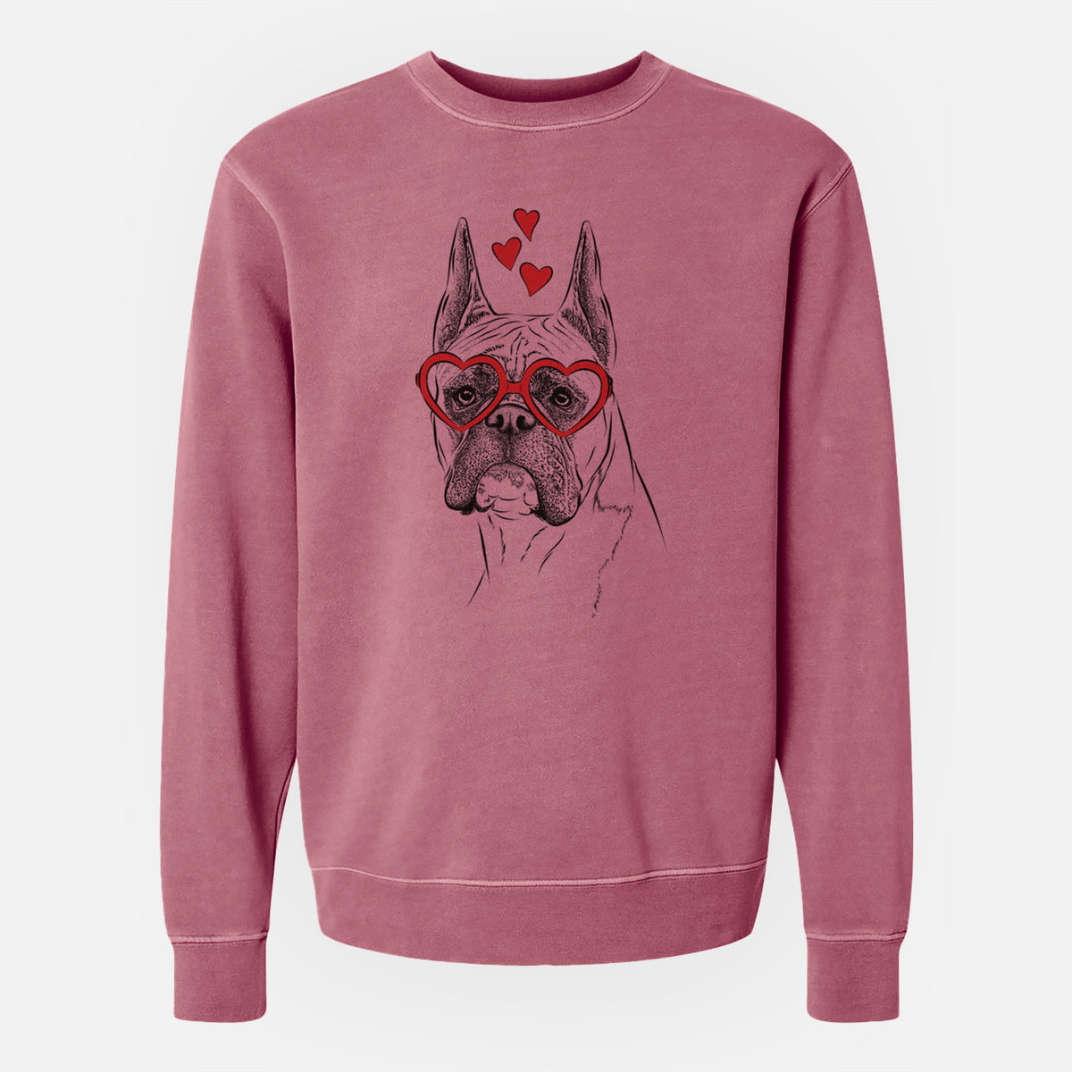 Valentine Ezra the Boxer - Unisex Pigment Dyed Crew Sweatshirt