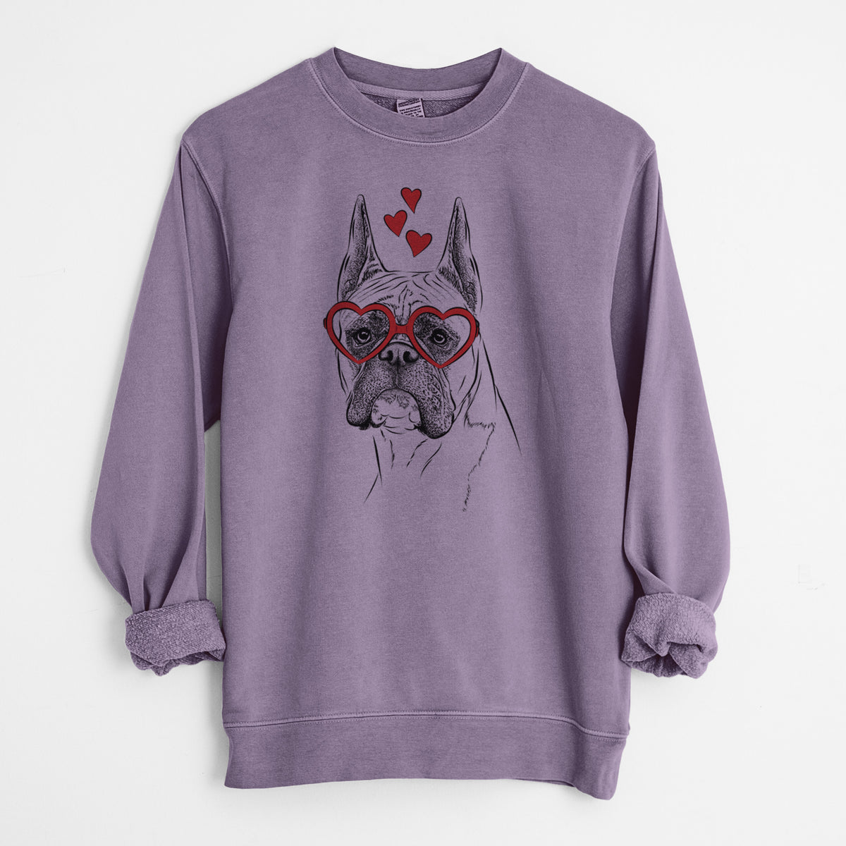 Valentine Ezra the Boxer - Unisex Pigment Dyed Crew Sweatshirt