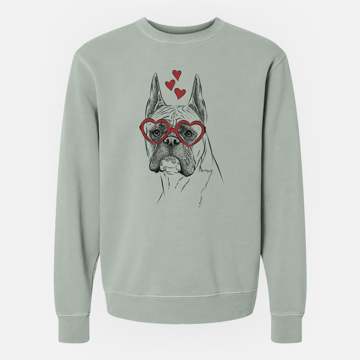 Valentine Ezra the Boxer - Unisex Pigment Dyed Crew Sweatshirt