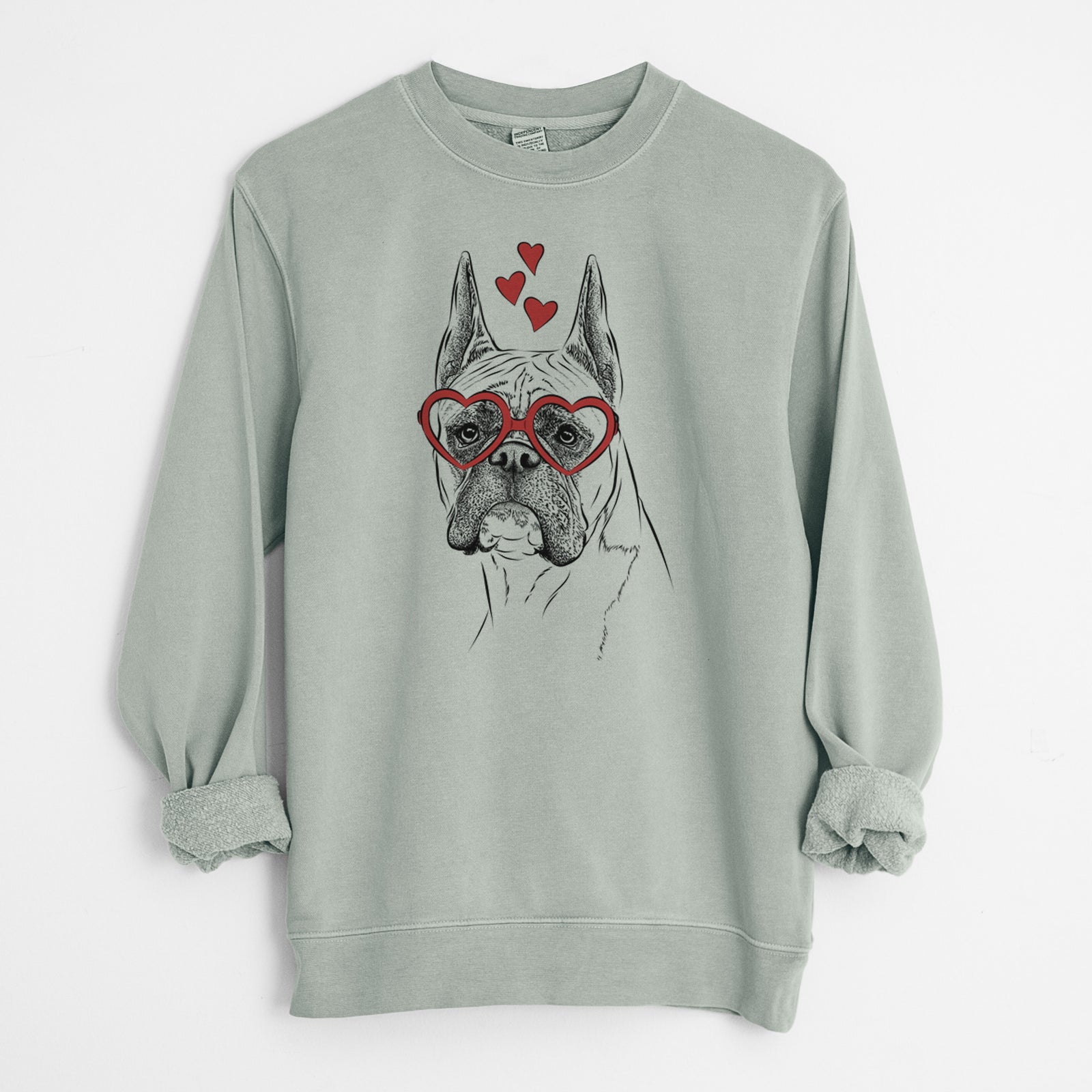 Valentine Ezra the Boxer - Unisex Pigment Dyed Crew Sweatshirt