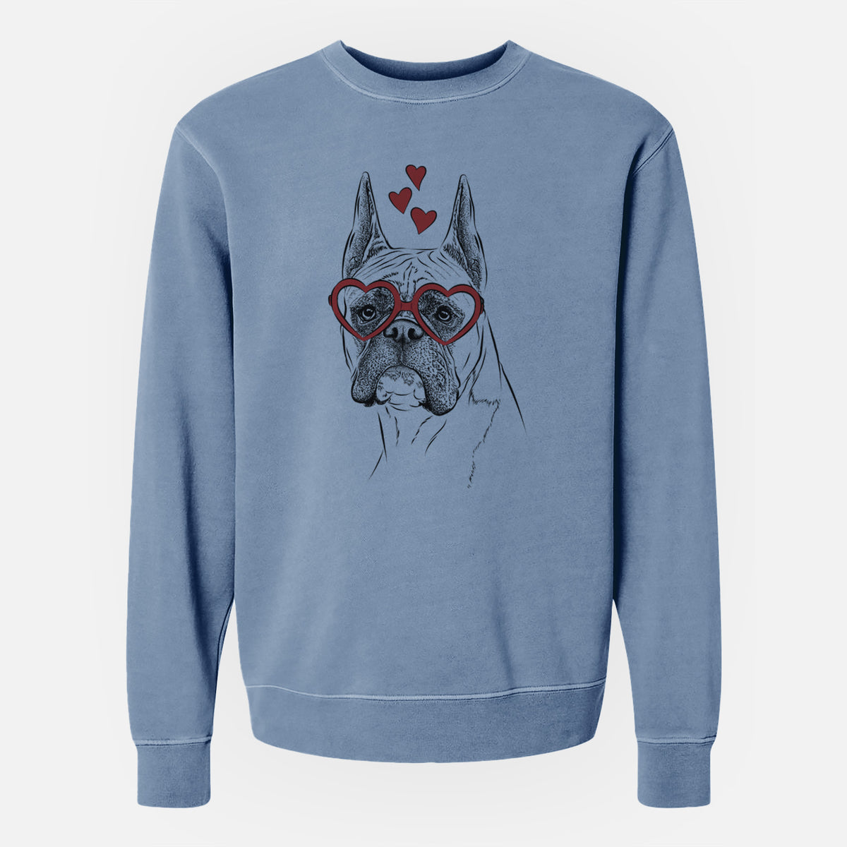 Valentine Ezra the Boxer - Unisex Pigment Dyed Crew Sweatshirt