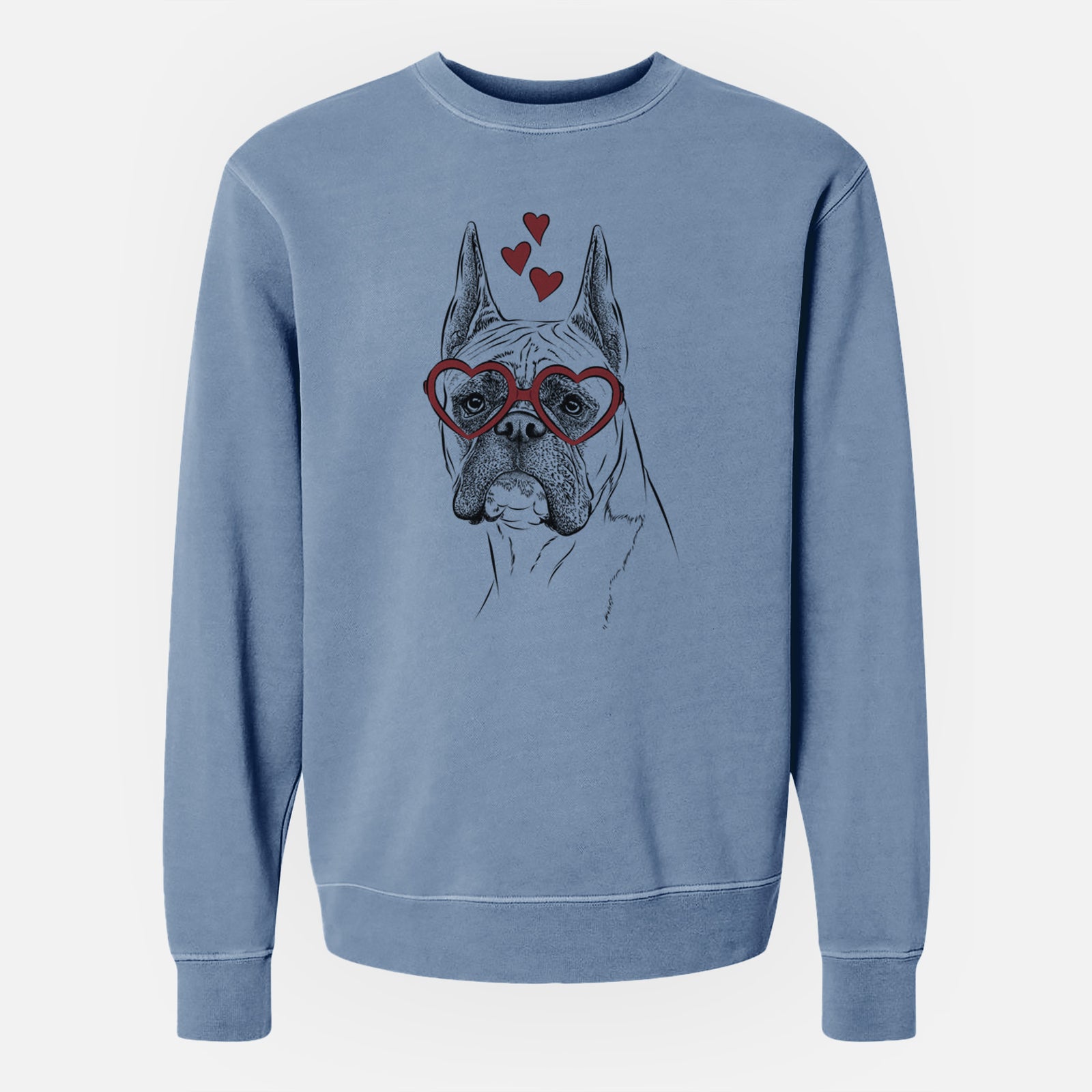 Valentine Ezra the Boxer - Unisex Pigment Dyed Crew Sweatshirt