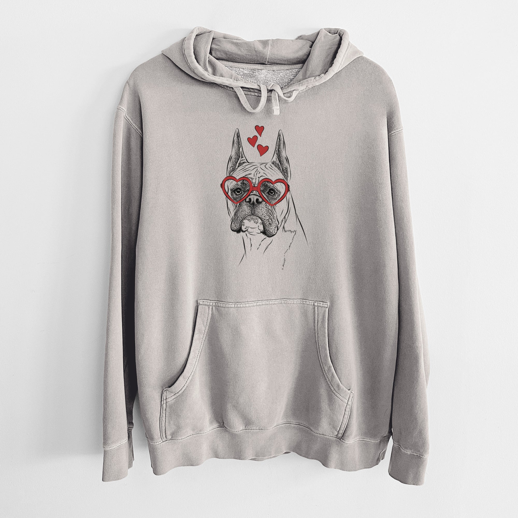 Valentine Ezra the Boxer - Unisex Pigment Dyed Hoodie