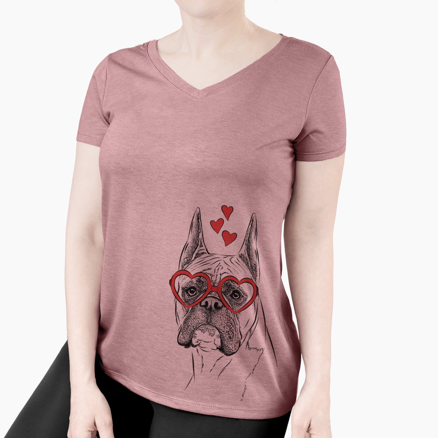 Valentine Ezra the Boxer - Women's Perfect V-neck Shirt