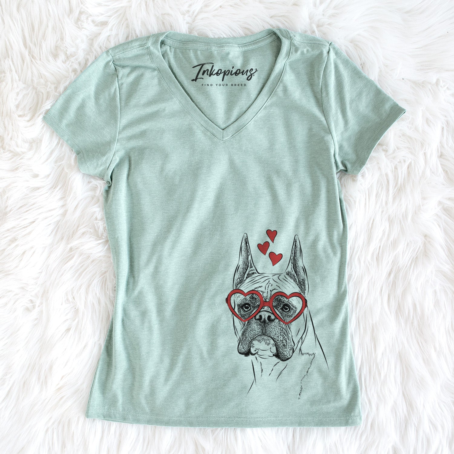 Valentine Ezra the Boxer - Women's Perfect V-neck Shirt