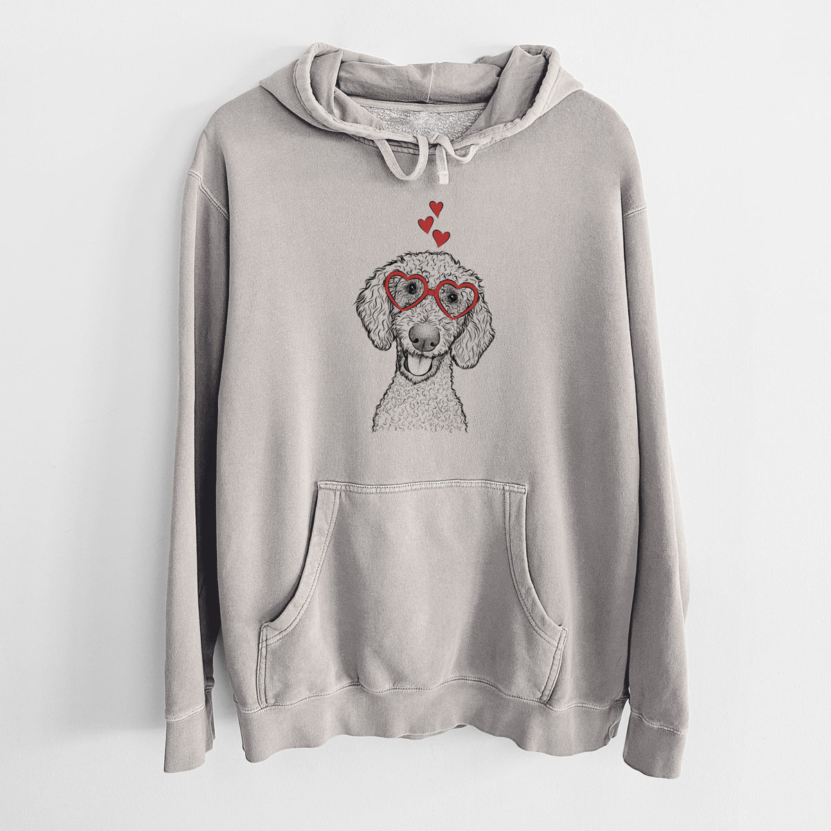 Valentine Fenway the Goldendoodle - Unisex Pigment Dyed Hoodie