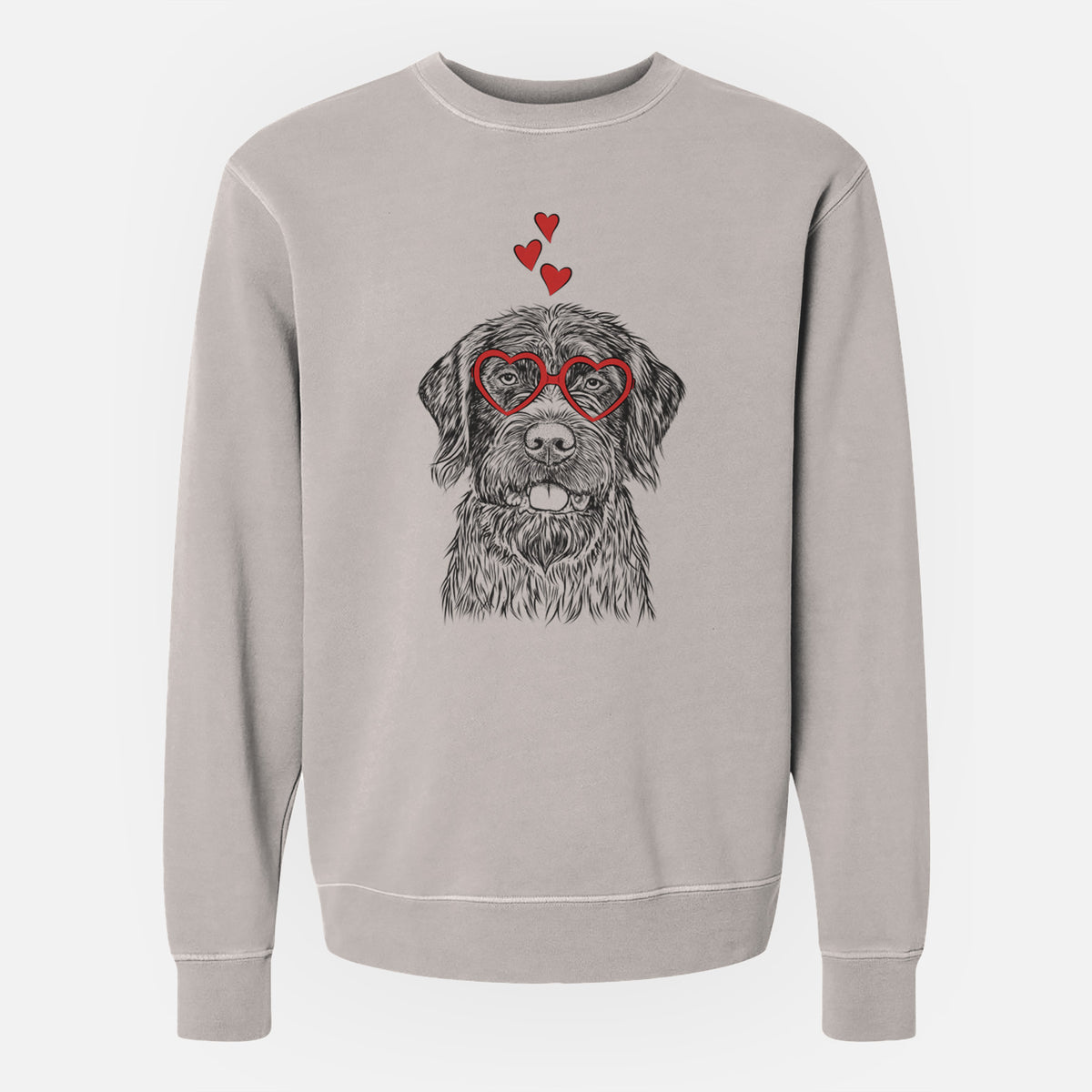 Valentine Fletcher the Wirehaired Pointing Griffon - Unisex Pigment Dyed Crew Sweatshirt