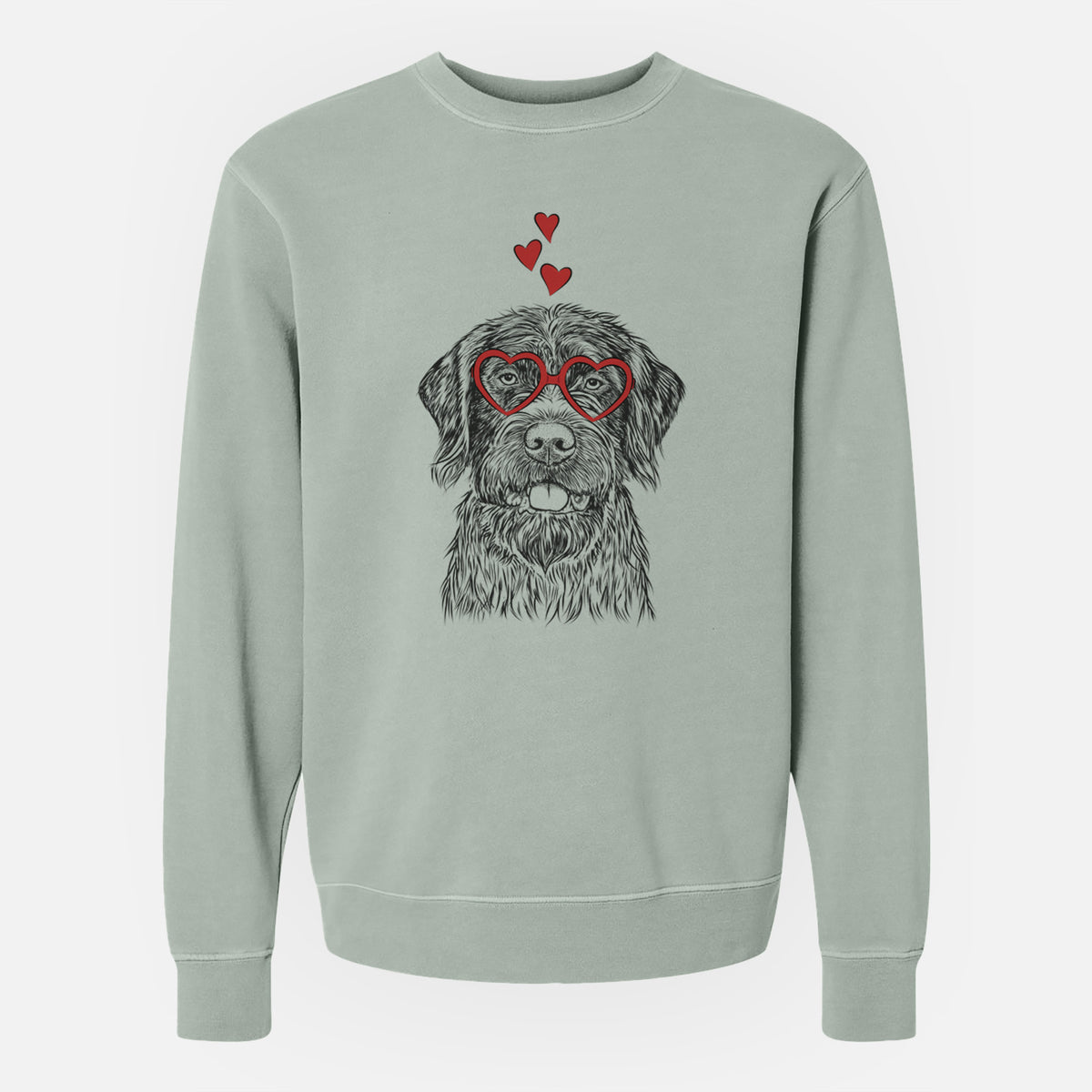 Valentine Fletcher the Wirehaired Pointing Griffon - Unisex Pigment Dyed Crew Sweatshirt