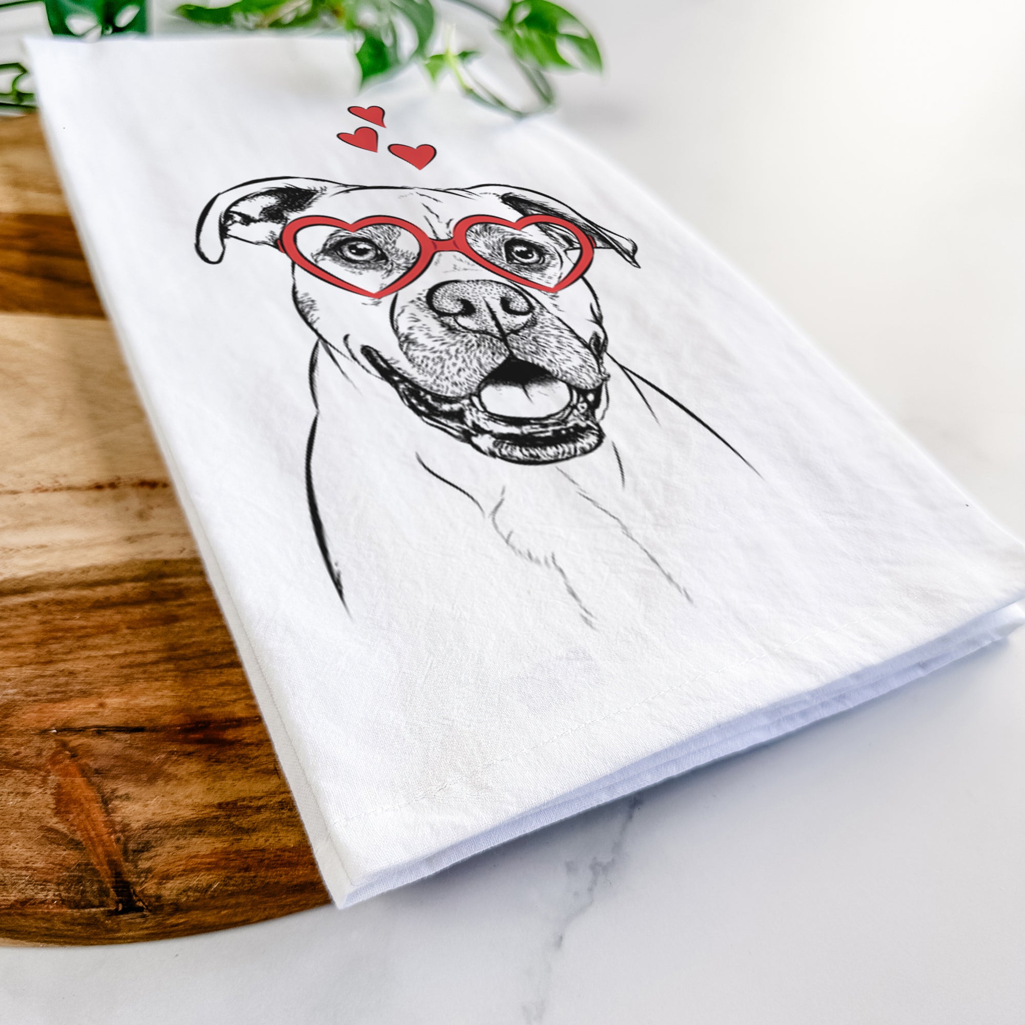 Frankie Tankie the Boxer Mix Tea Towel