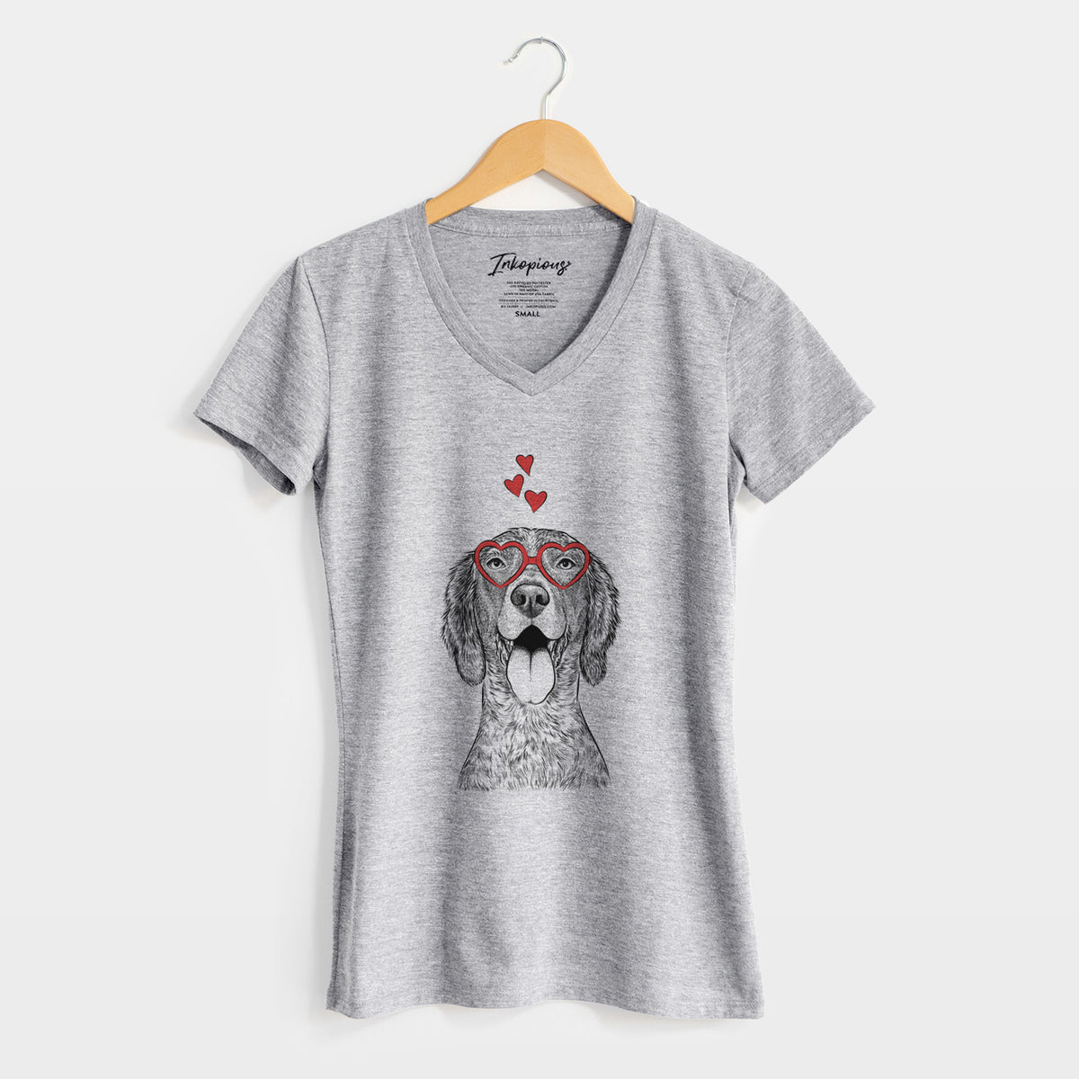 Valentine Freddy the English Setter - Women's Perfect V-neck Shirt