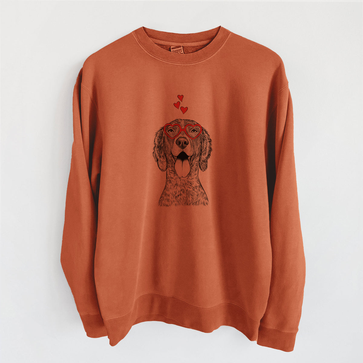 Valentine Freddy the English Setter - Unisex Pigment Dyed Crew Sweatshirt