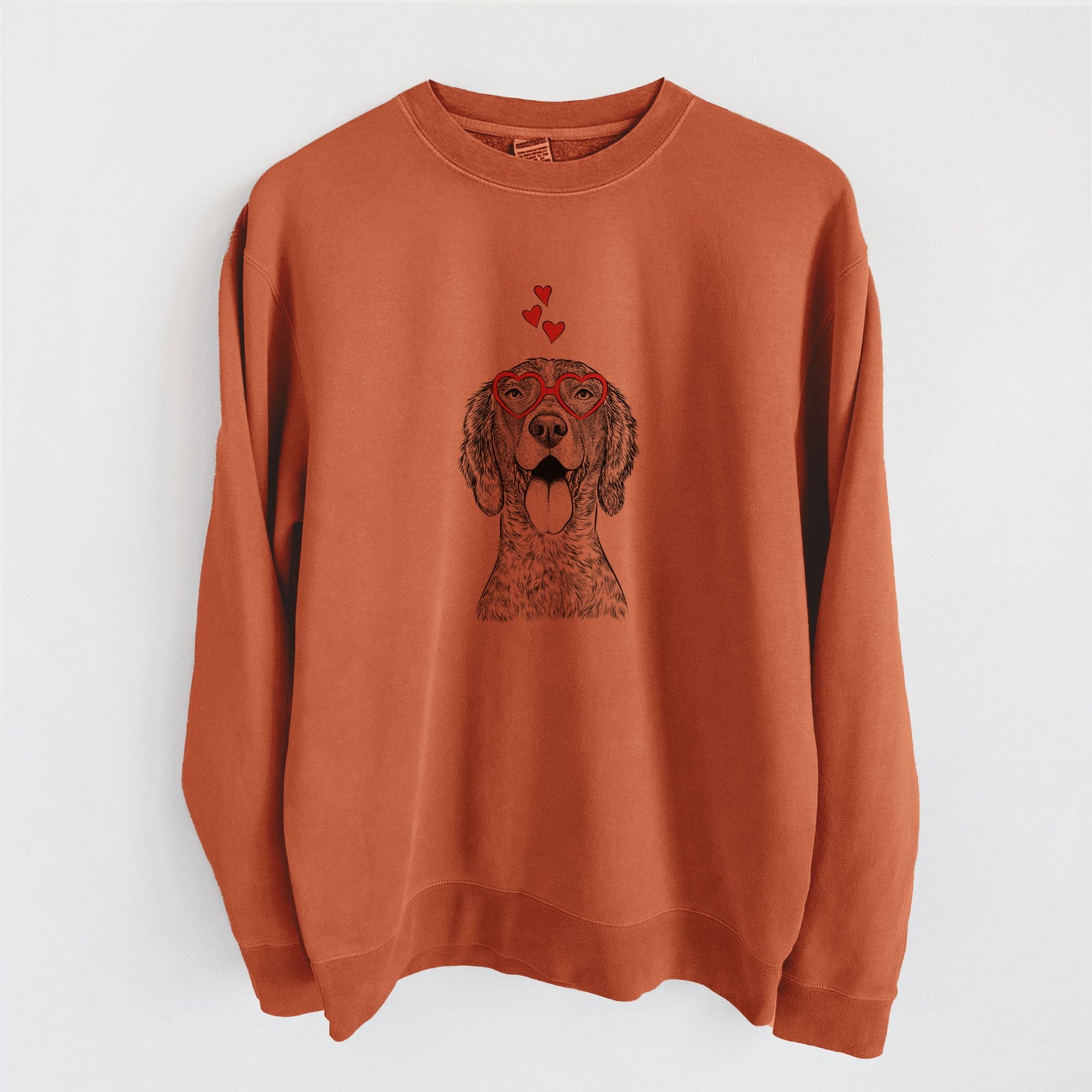 Valentine Freddy the English Setter - Unisex Pigment Dyed Crew Sweatshirt