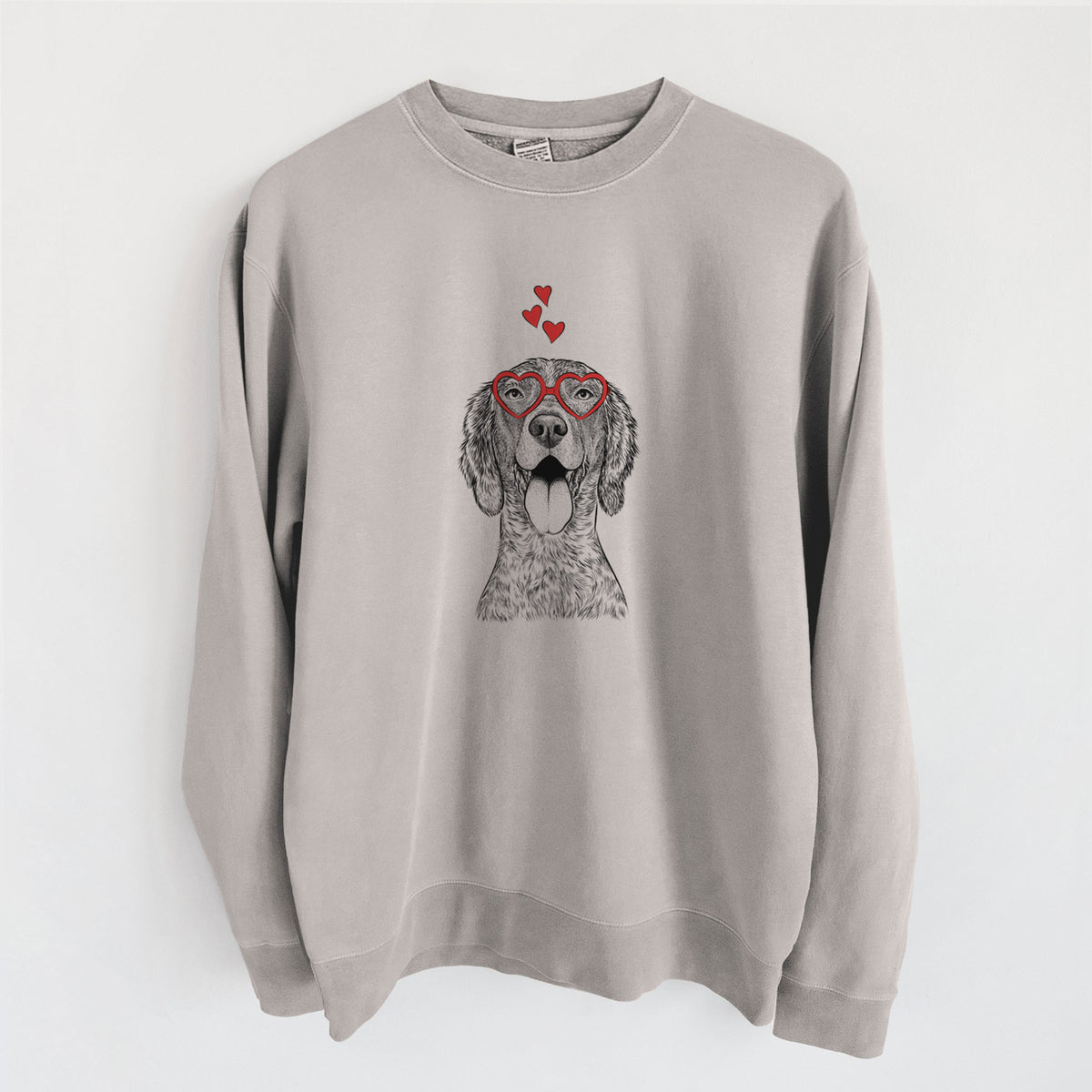 Valentine Freddy the English Setter - Unisex Pigment Dyed Crew Sweatshirt