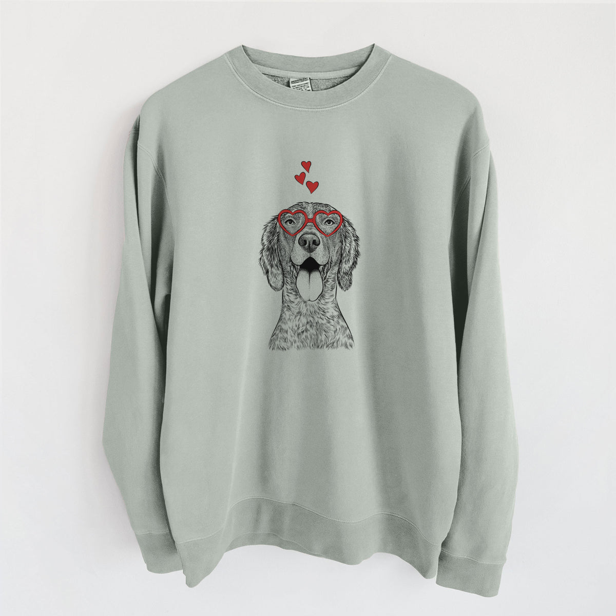 Valentine Freddy the English Setter - Unisex Pigment Dyed Crew Sweatshirt