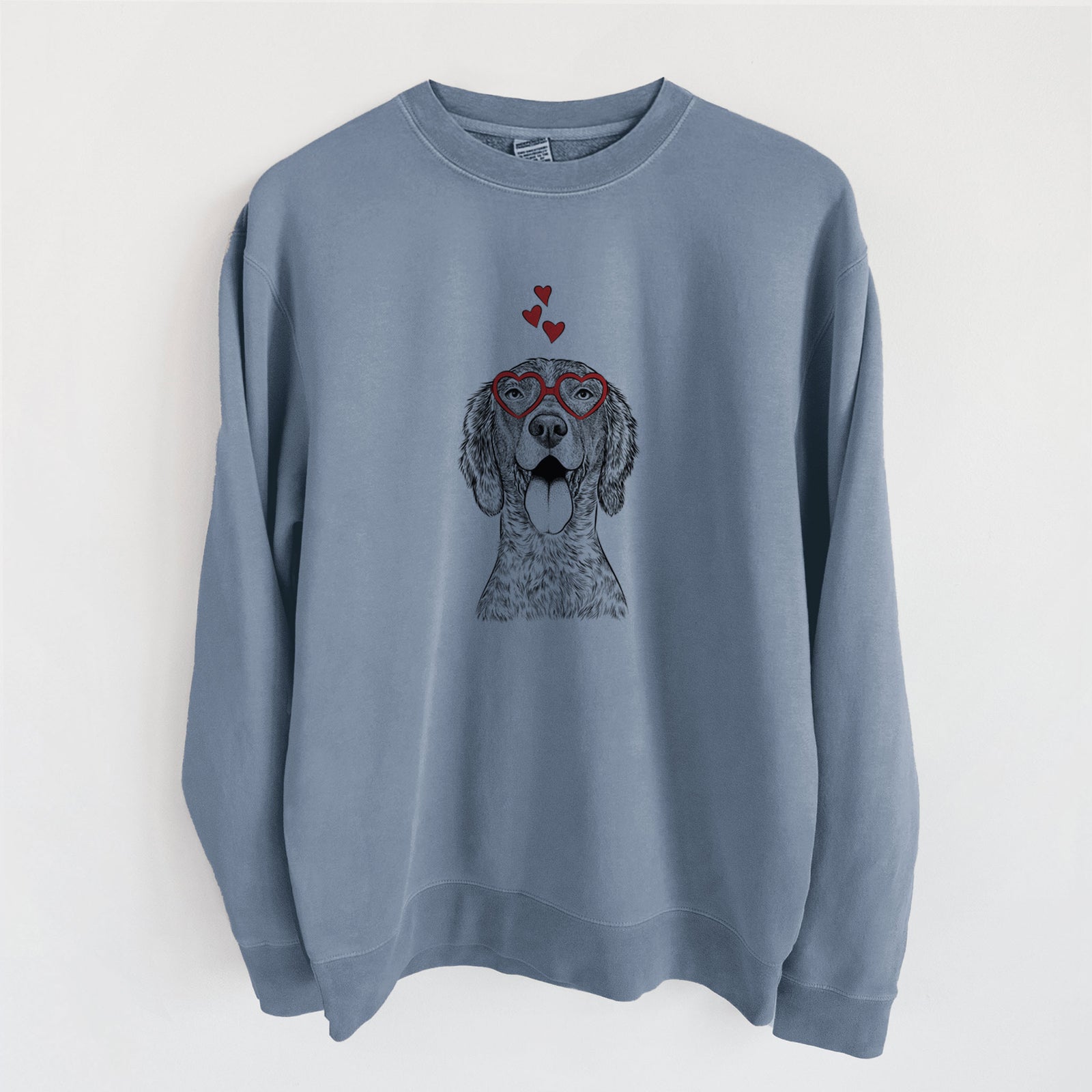 Valentine Freddy the English Setter - Unisex Pigment Dyed Crew Sweatshirt