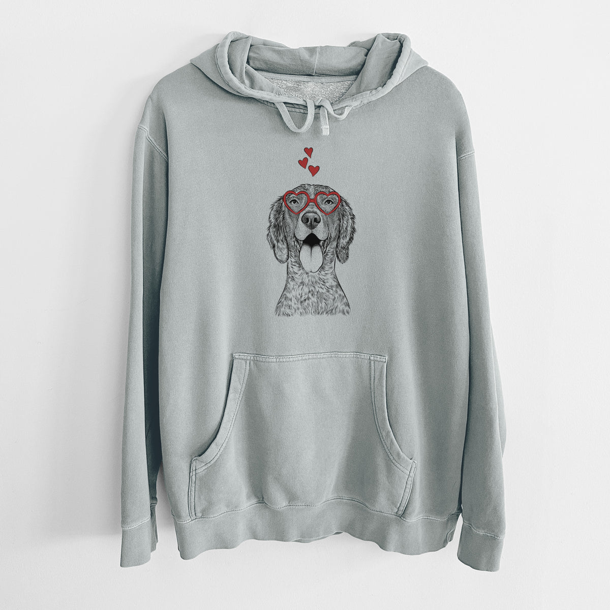 Valentine Freddy the English Setter - Unisex Pigment Dyed Hoodie