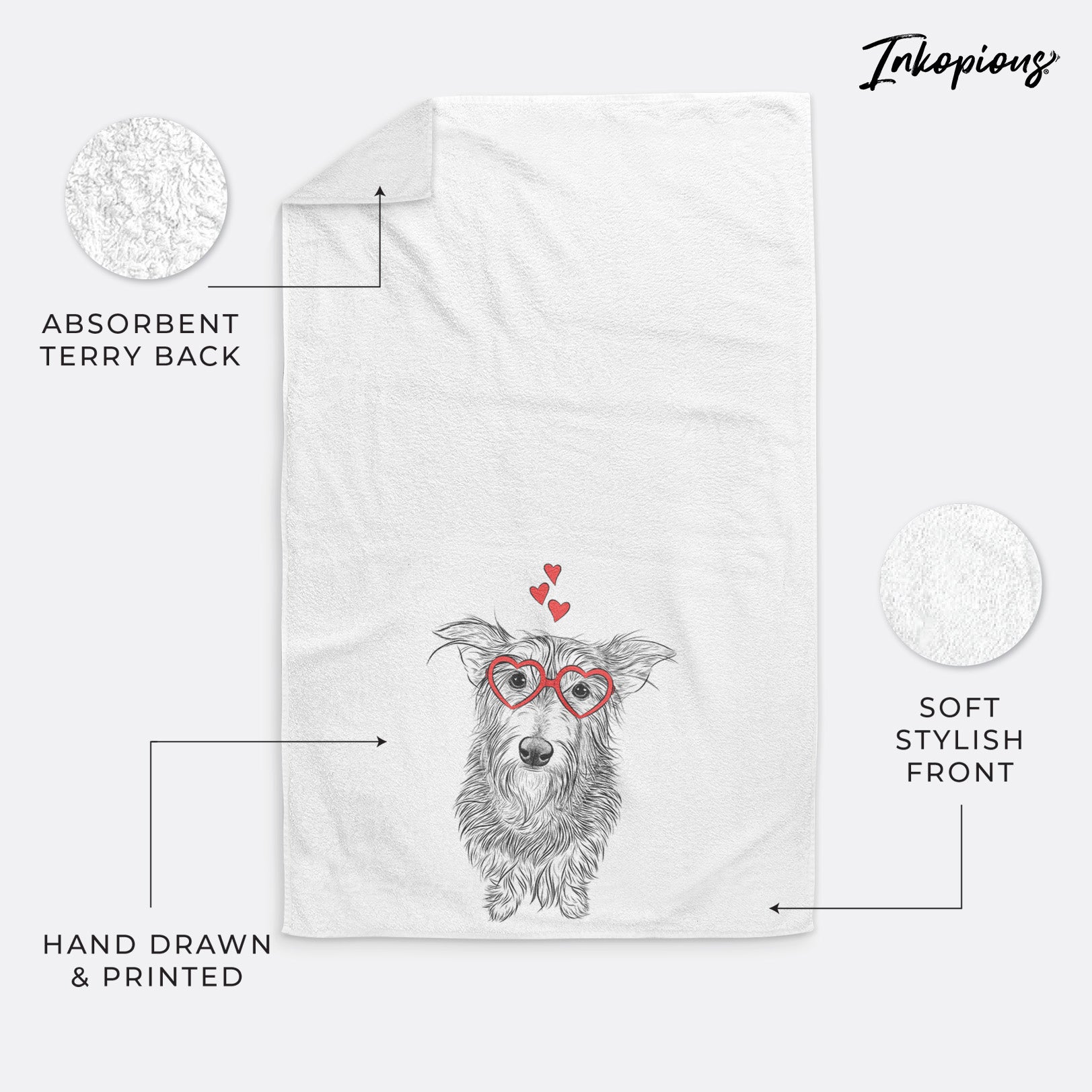 Frida Doggo the Rescue Terrier Mix Premium Hand Towel