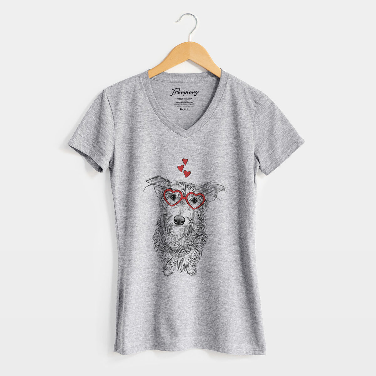 Valentine Frida Doggo the Rescue Terrier Mix - Women's Perfect V-neck Shirt