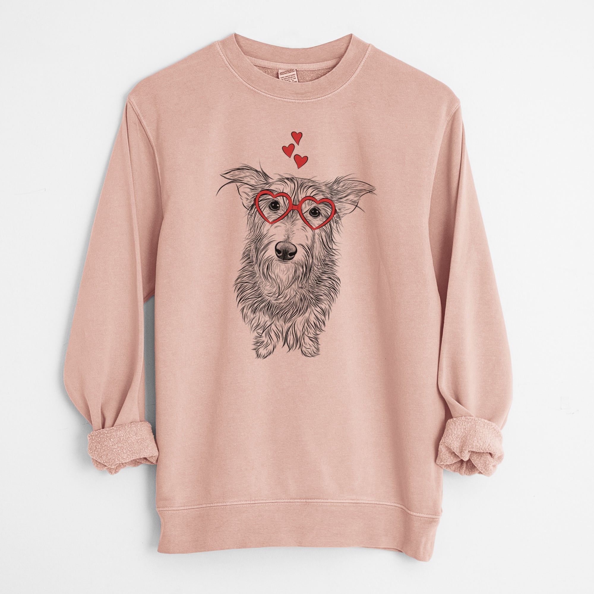 Valentine Frida Doggo the Rescue Terrier Mix - Unisex Pigment Dyed Crew Sweatshirt