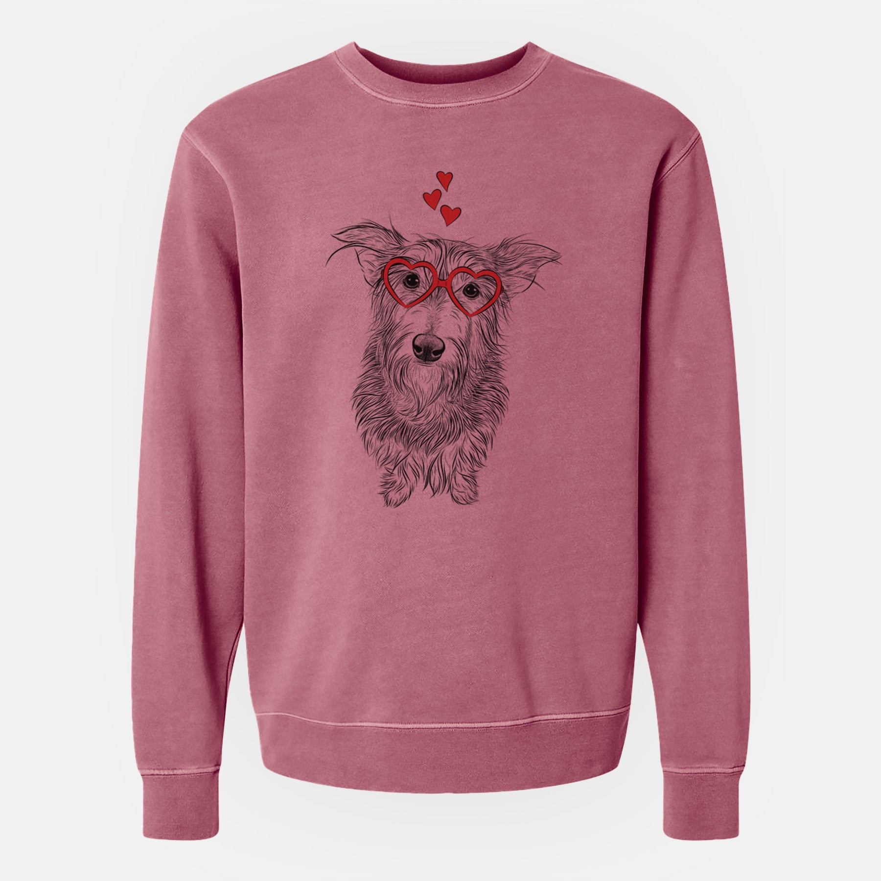 Valentine Frida Doggo the Rescue Terrier Mix - Unisex Pigment Dyed Crew Sweatshirt