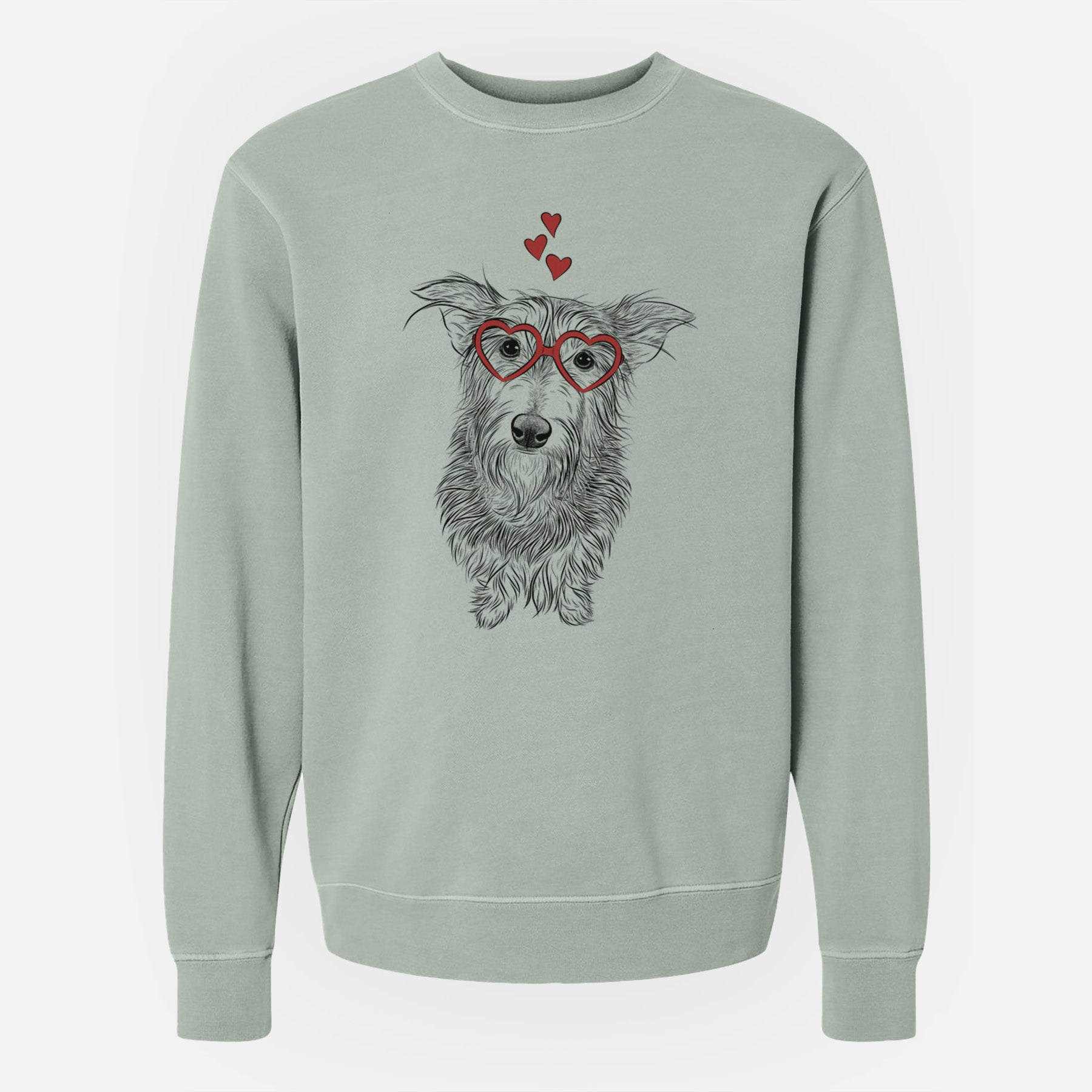 Valentine Frida Doggo the Rescue Terrier Mix - Unisex Pigment Dyed Crew Sweatshirt