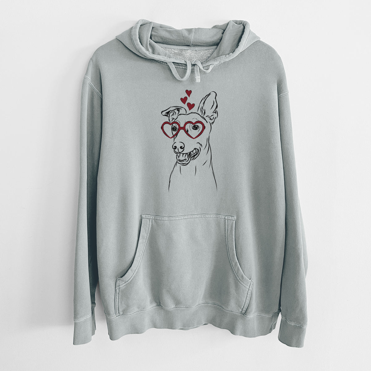 Valentine Frosty the Greyhound the Greyhound - Unisex Pigment Dyed Hoodie
