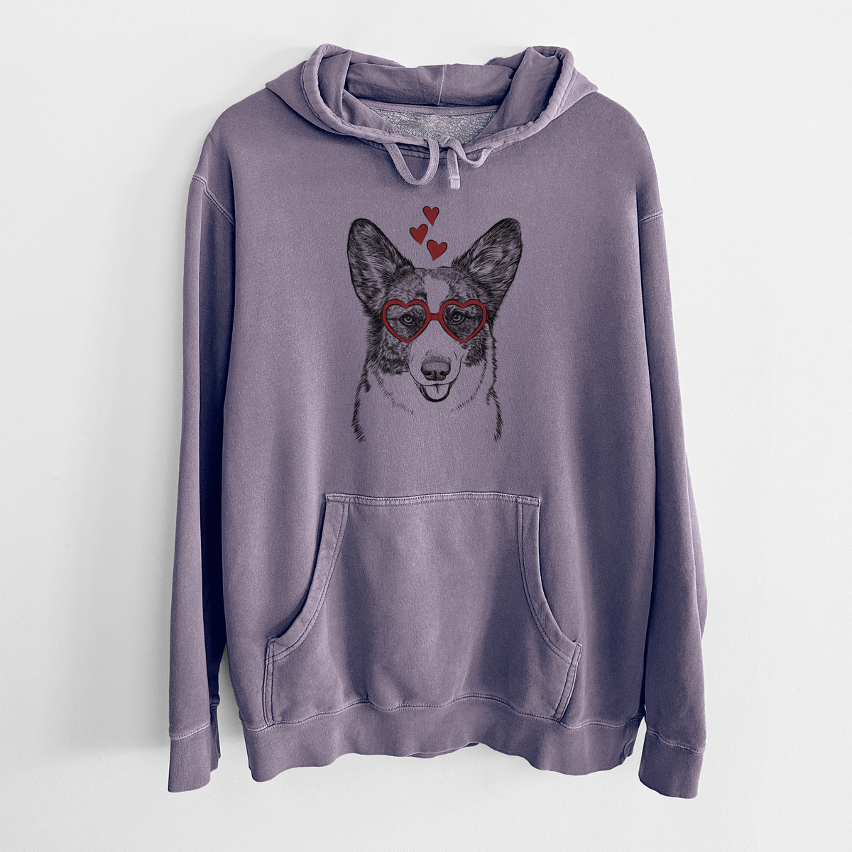 Valentine Gabby the Cardigan Welsh Corgi - Unisex Pigment Dyed Hoodie