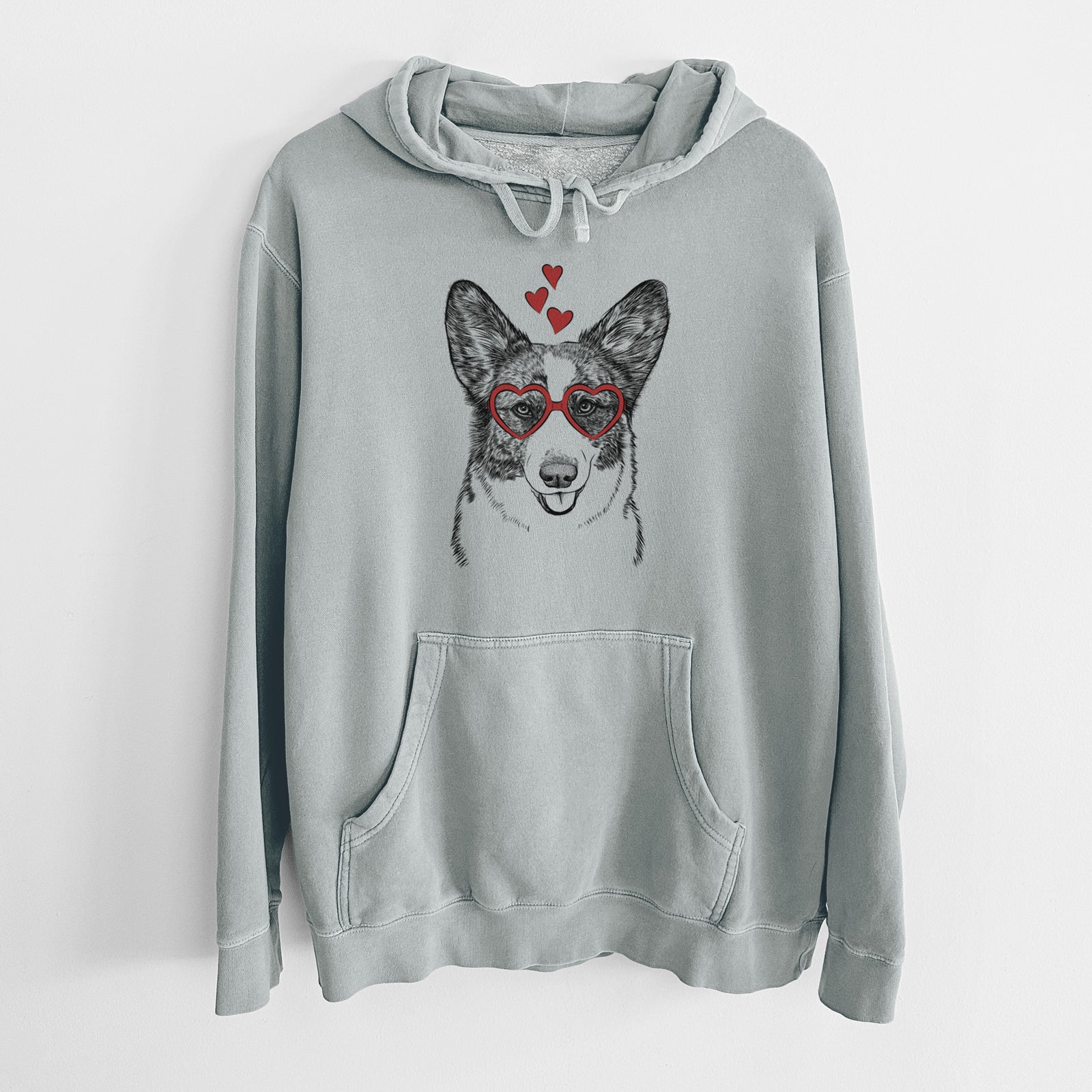 Valentine Gabby the Cardigan Welsh Corgi - Unisex Pigment Dyed Hoodie