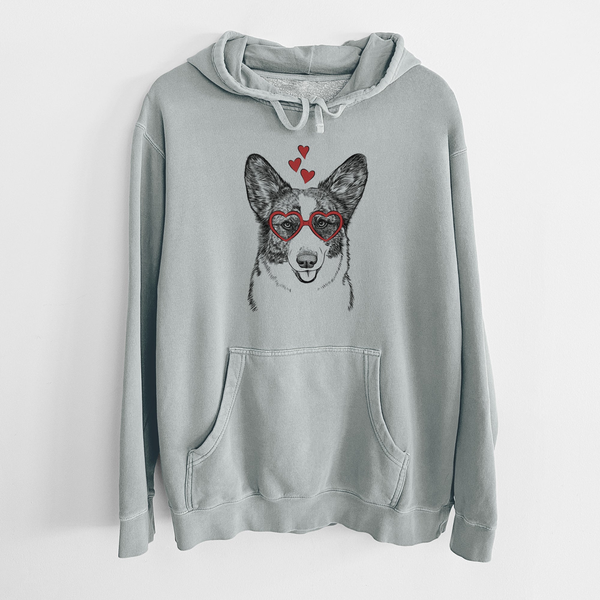 Valentine Gabby the Cardigan Welsh Corgi - Unisex Pigment Dyed Hoodie