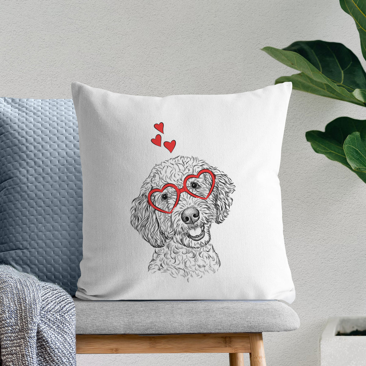 Gizmo the Goldendoodle - Throw Pillow Cover