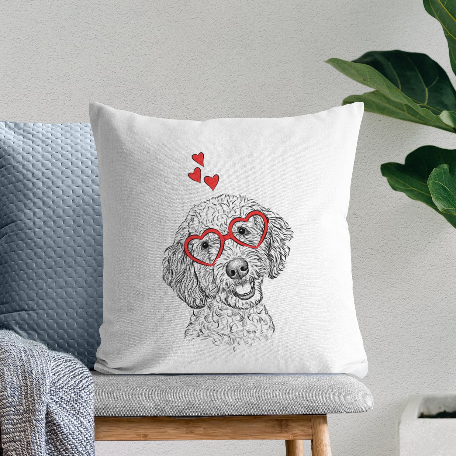 Gizmo the Goldendoodle - Throw Pillow Cover