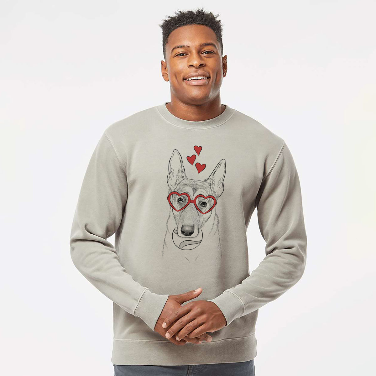 Valentine Greta the German Shepherd - Unisex Pigment Dyed Crew Sweatshirt
