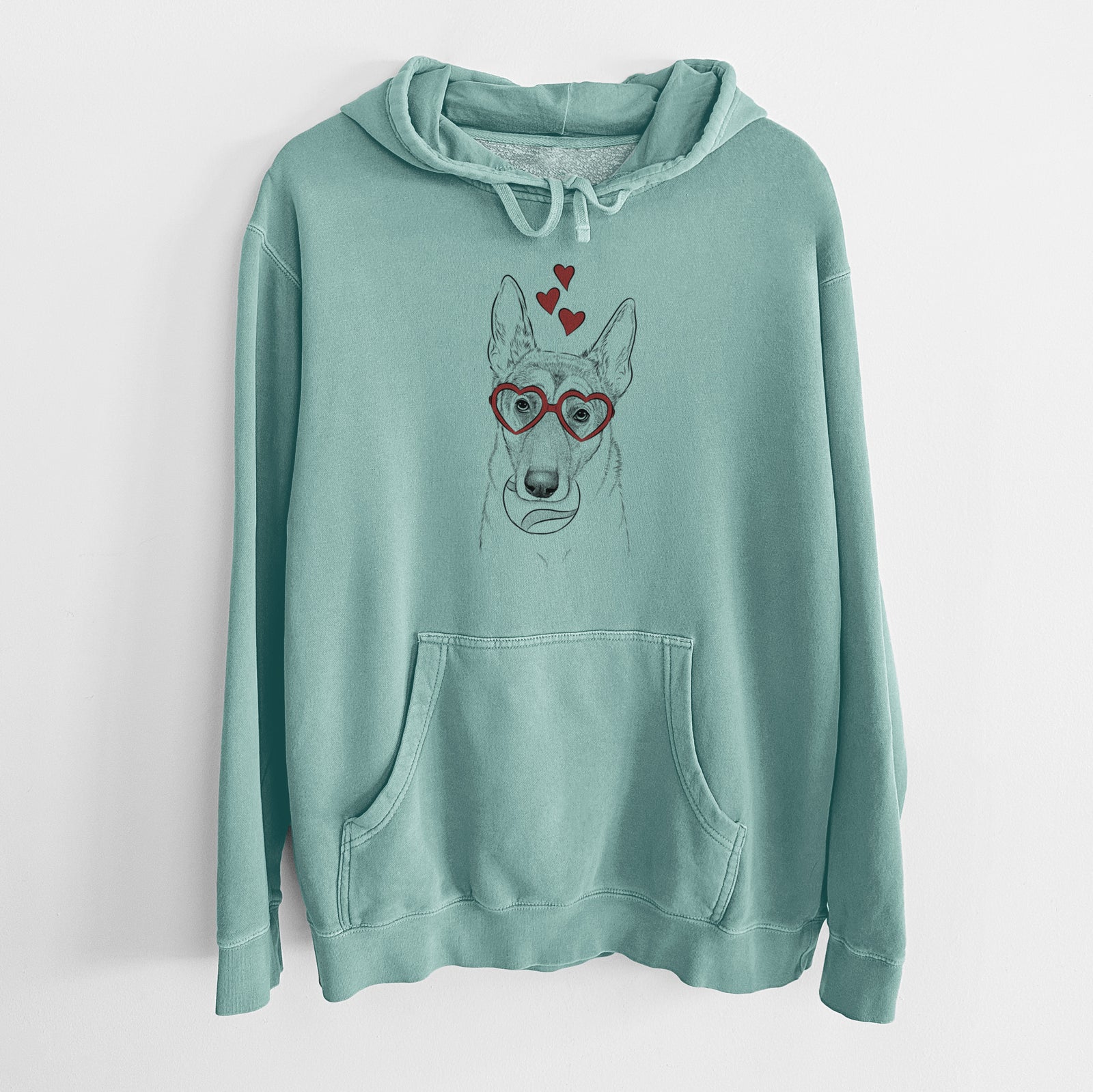 Valentine Greta the German Shepherd - Unisex Pigment Dyed Hoodie