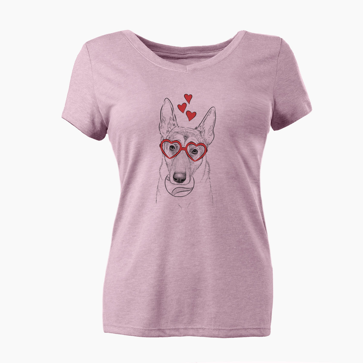 Valentine Greta the German Shepherd - Women's Perfect V-neck Shirt