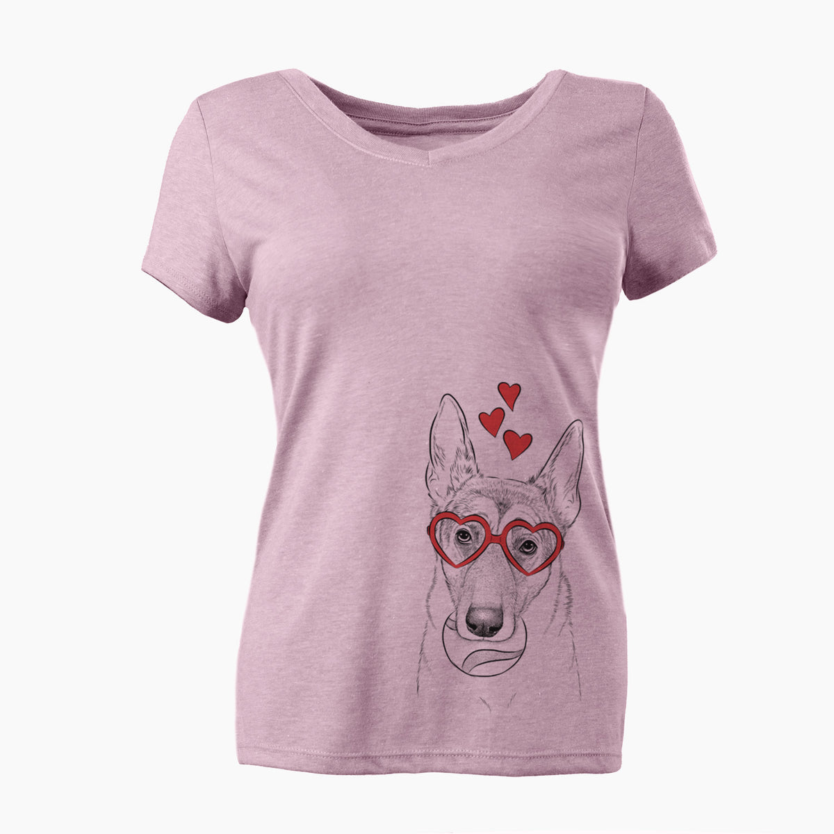 Valentine Greta the German Shepherd - Women's Perfect V-neck Shirt