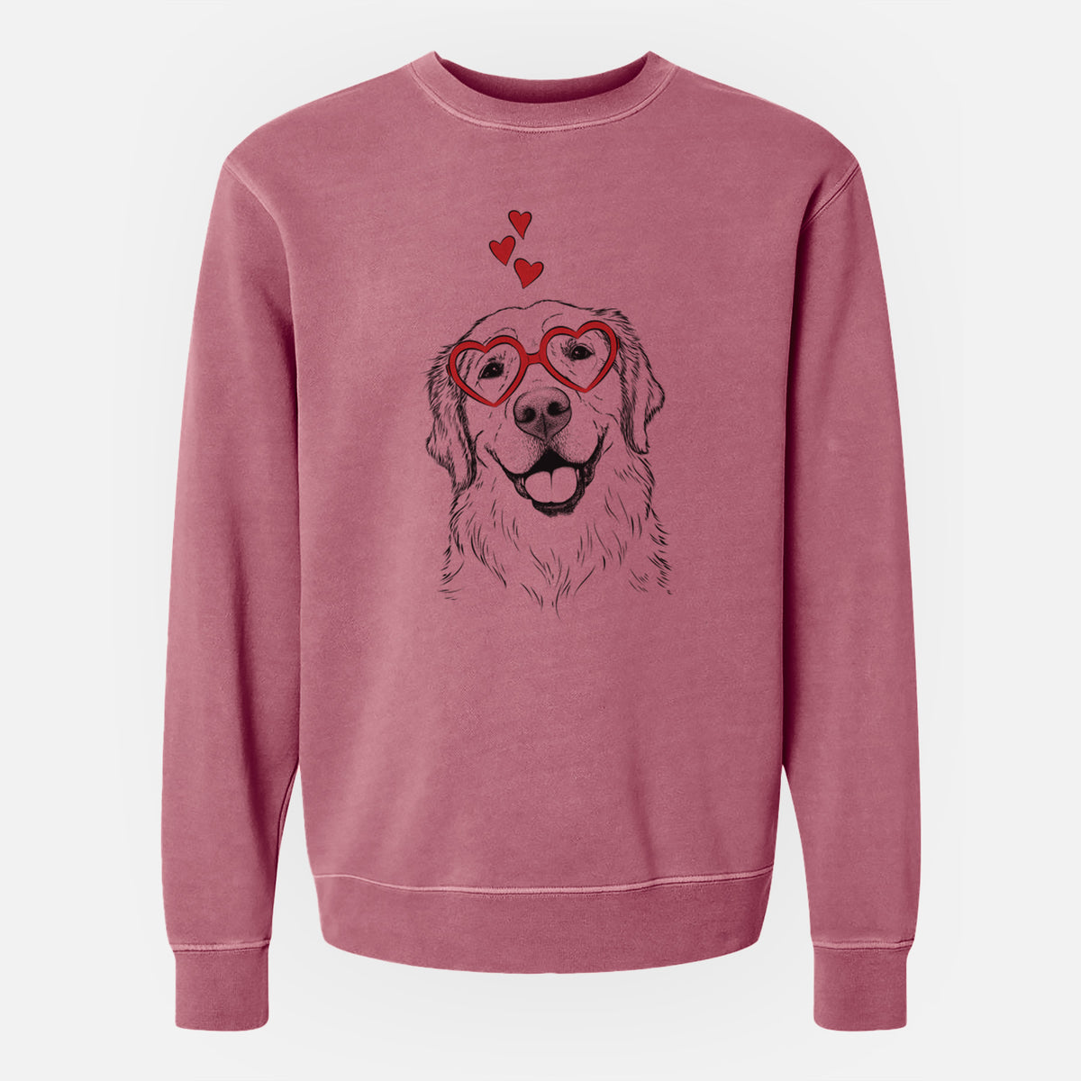 Valentine Griffin the Golden Retriever - Unisex Pigment Dyed Crew Sweatshirt