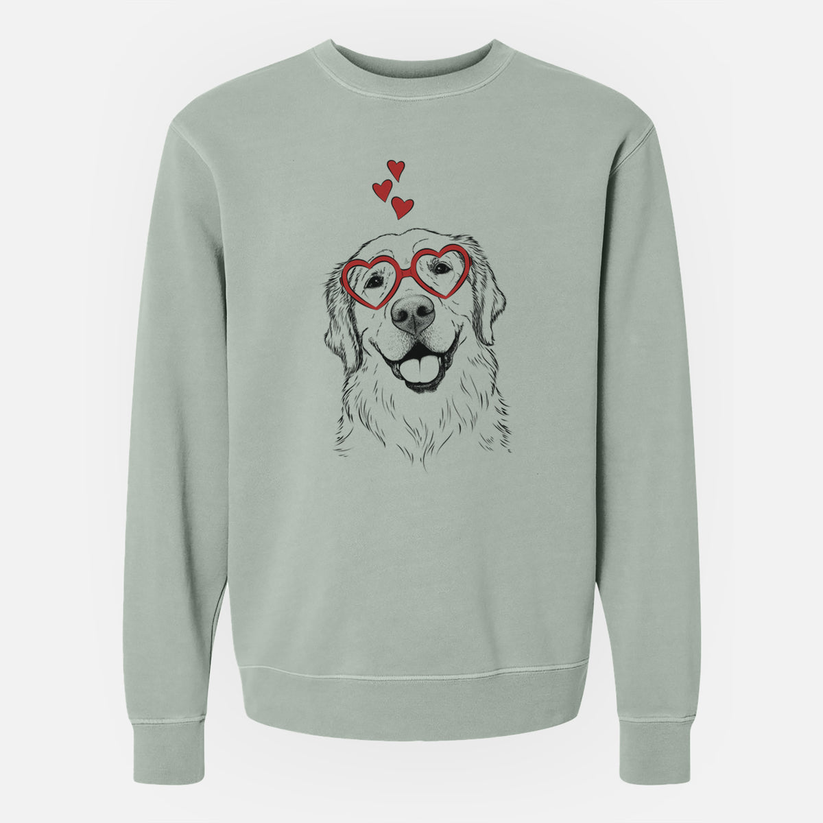 Valentine Griffin the Golden Retriever - Unisex Pigment Dyed Crew Sweatshirt