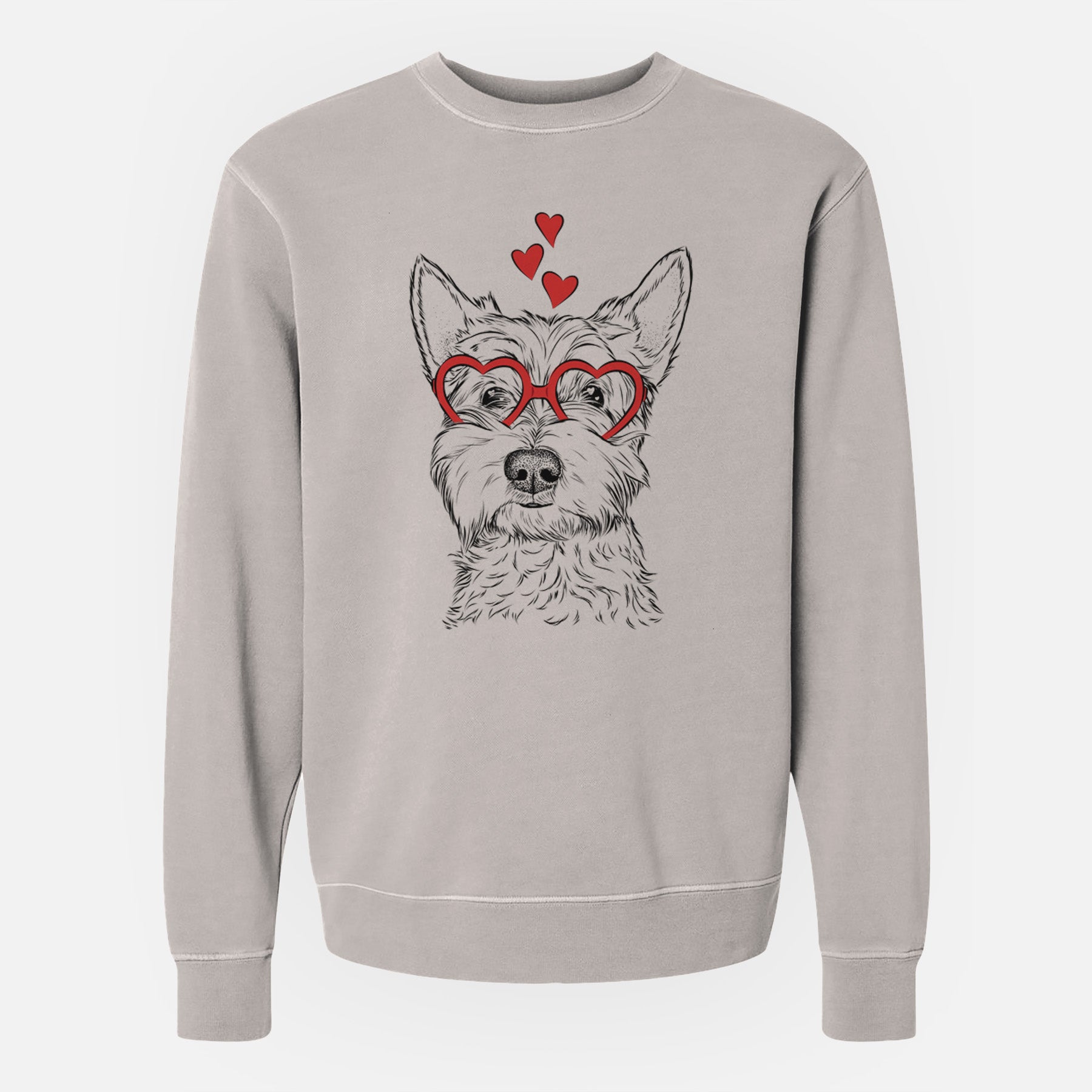 Valentine Grizel the West Highland Terrier - Unisex Pigment Dyed Crew Sweatshirt