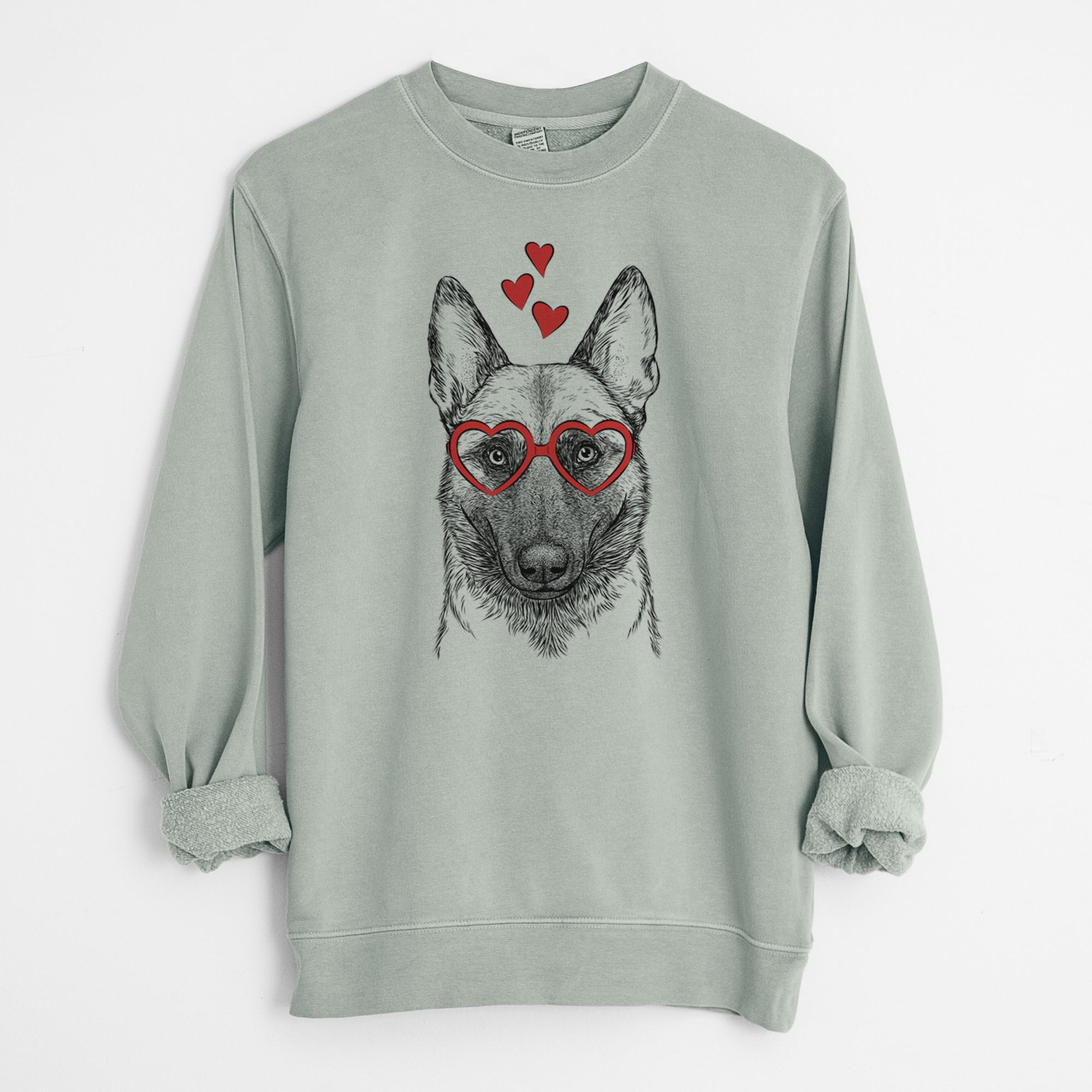 Valentine Gunther the Belgian Malinois - Unisex Pigment Dyed Crew Sweatshirt